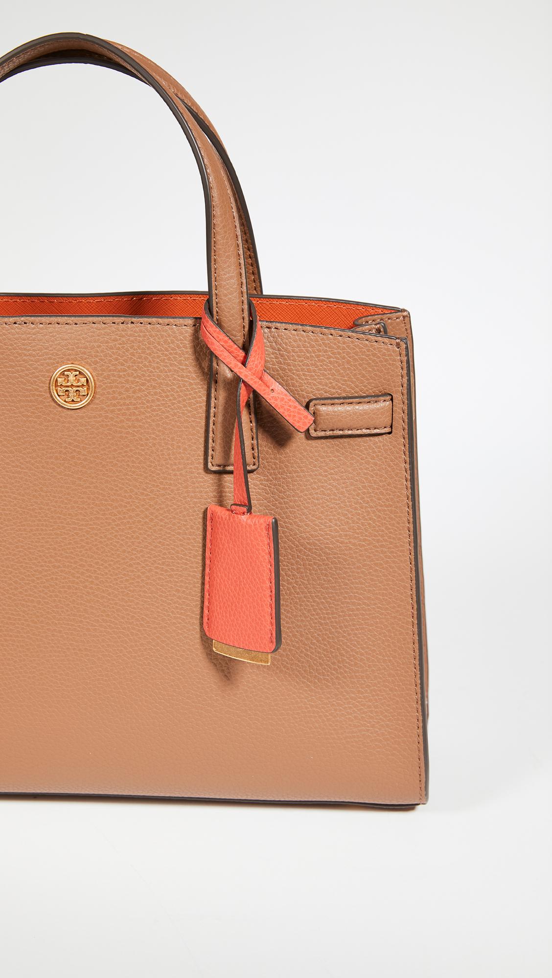 Tory Burch Leather Walker Small Satchel in Brown Lyst