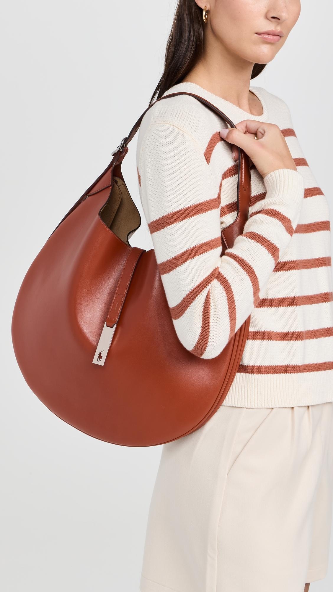 Polo Ralph Lauren Sport Calf Medium Shoulder Bag in Orange