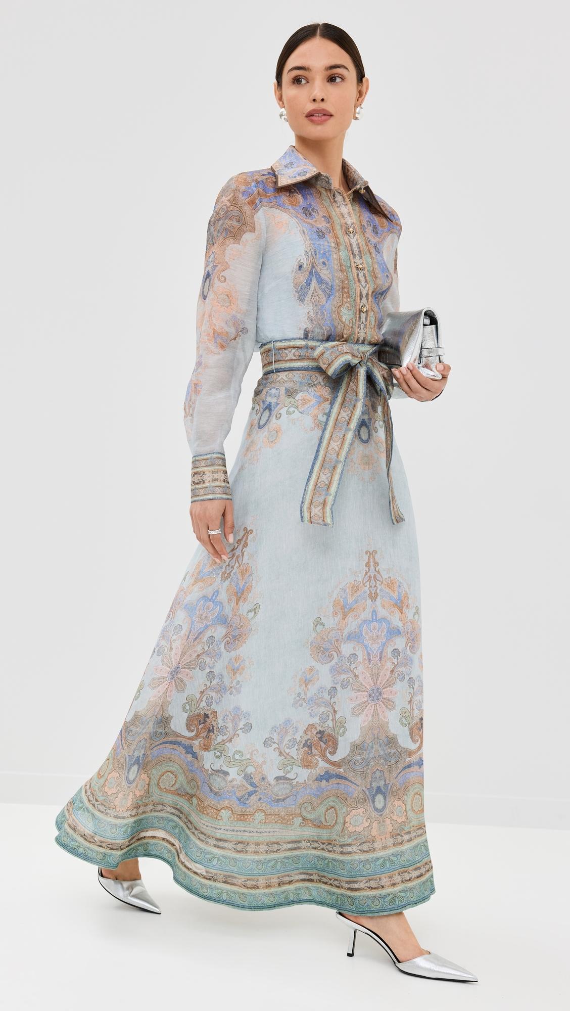 Zimmermann Eden Maxi Skirt in Gray | Lyst