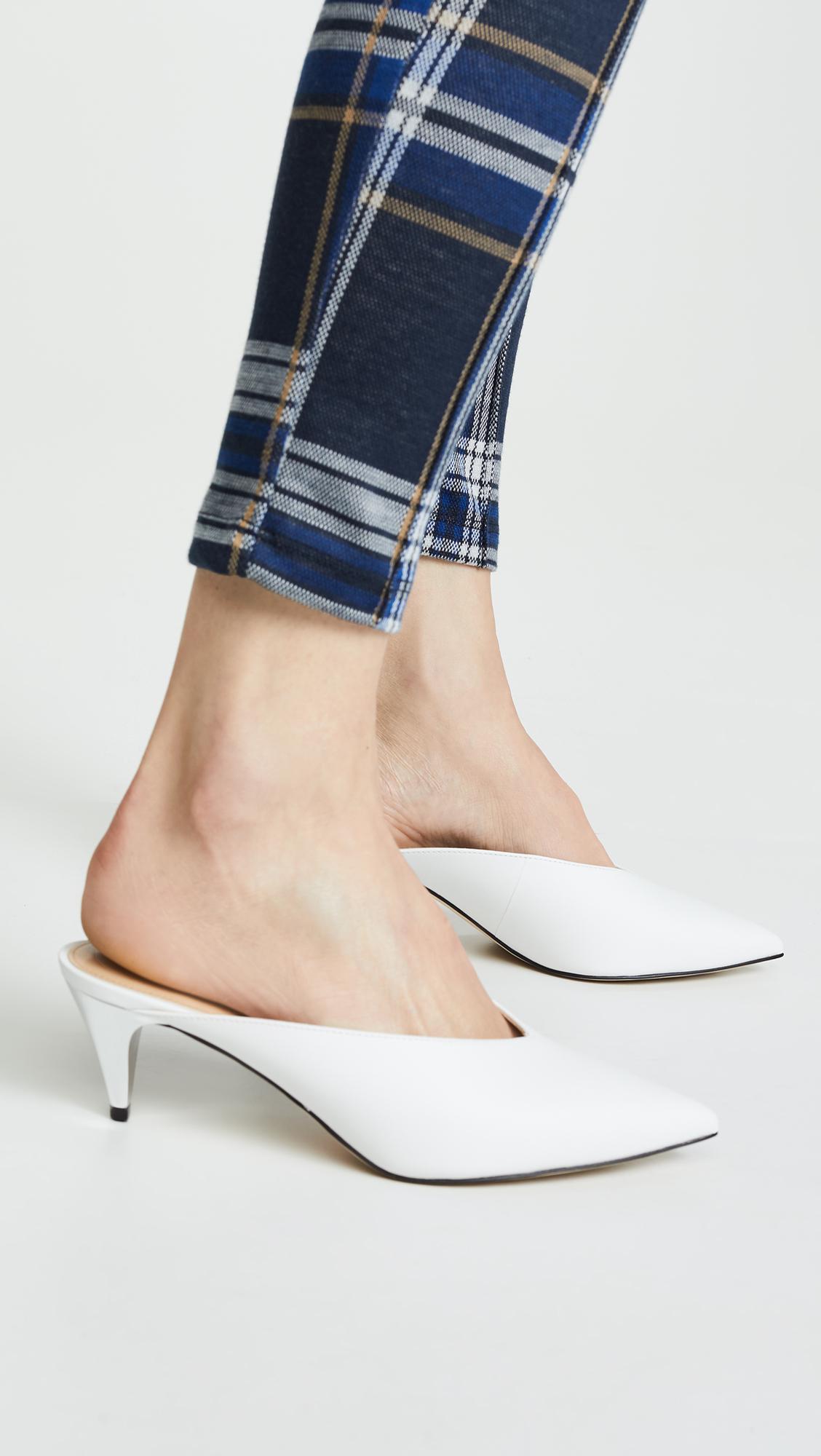 MICHAEL Michael Kors Cambria Leather Mules in White - Lyst