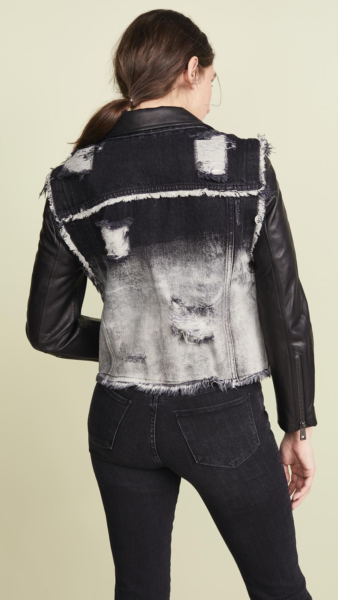 Lyst Jocelyn Denim Vest Leather Lab Jacket In Black Denim Vest Leather Lab Jacket Lyst View Fullscreen