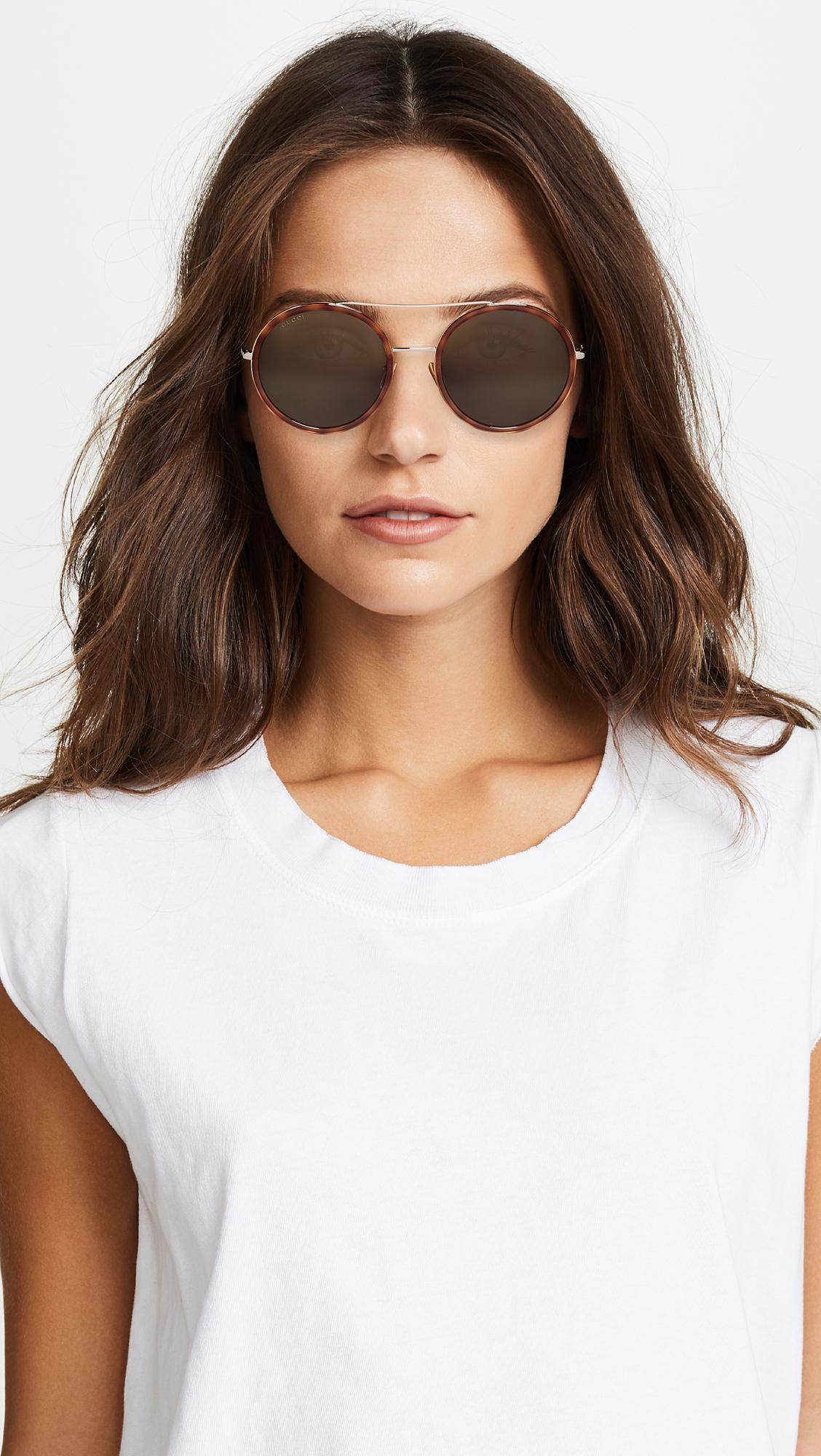 gucci round havana sunglasses