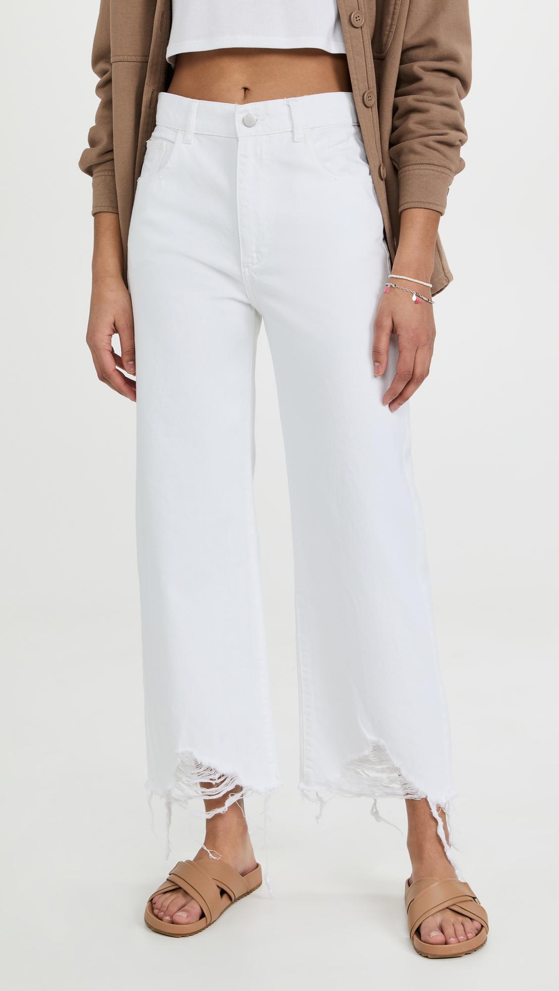 Dl 1961 Hepburn Wide Leg High Rise Jeans in White Lyst