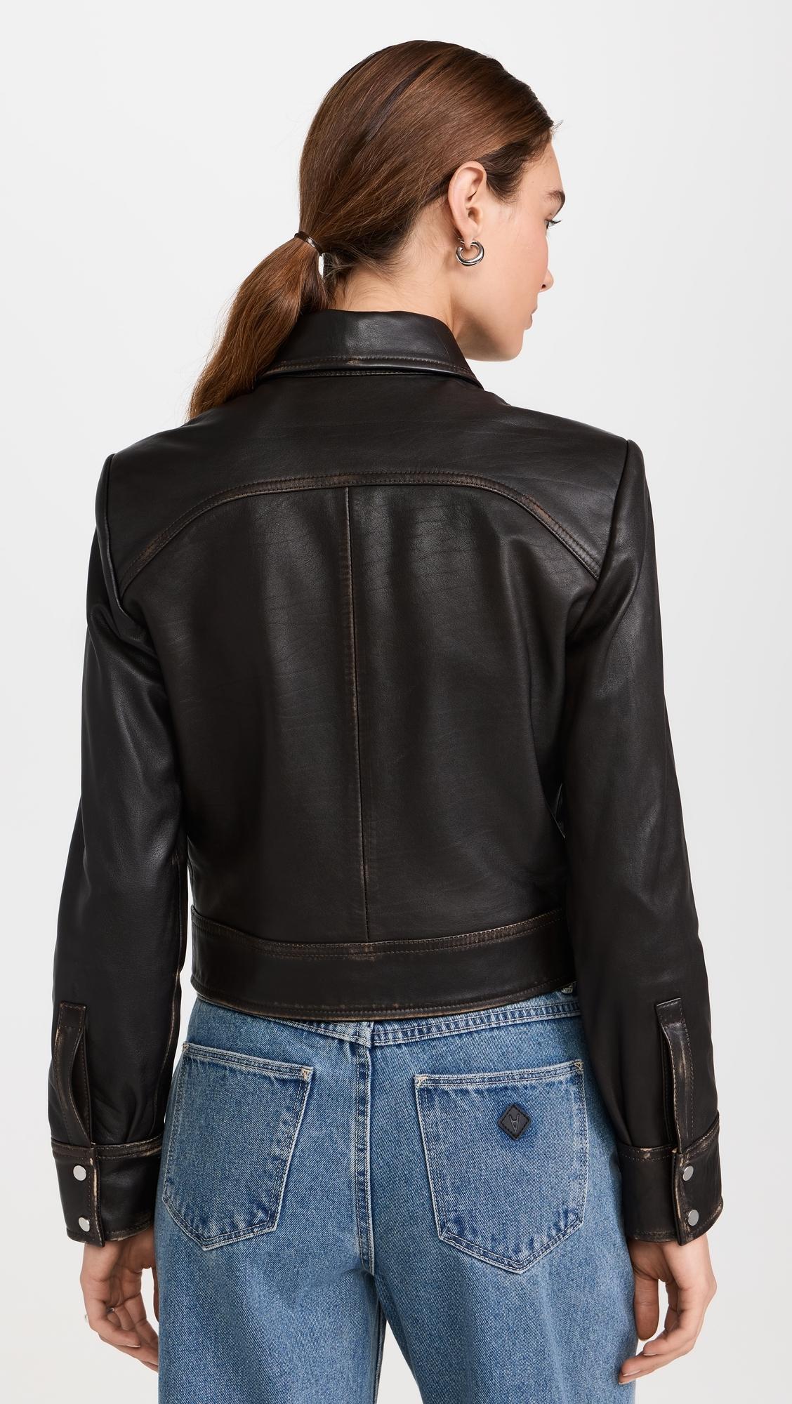 IRO Demet Leather Jacket in Black Lyst