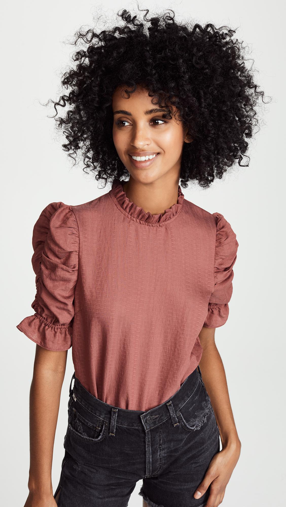 moon river ruched sleeve tee