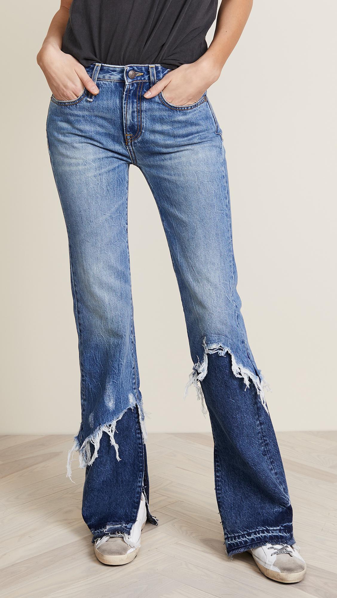 R13 Vent Kick Double Shredded Jeans in Blue | Lyst