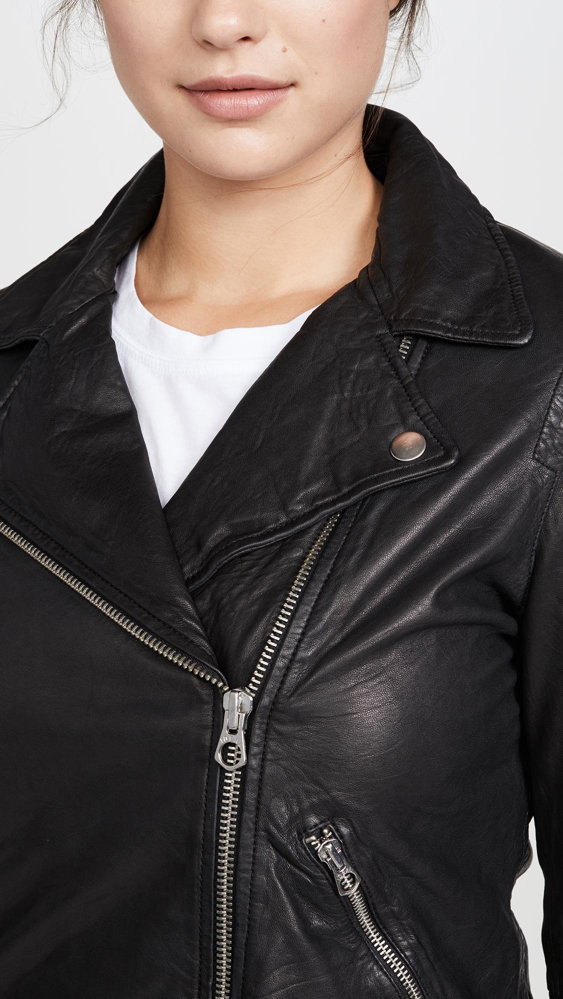 madewell washed leather trucker jacket