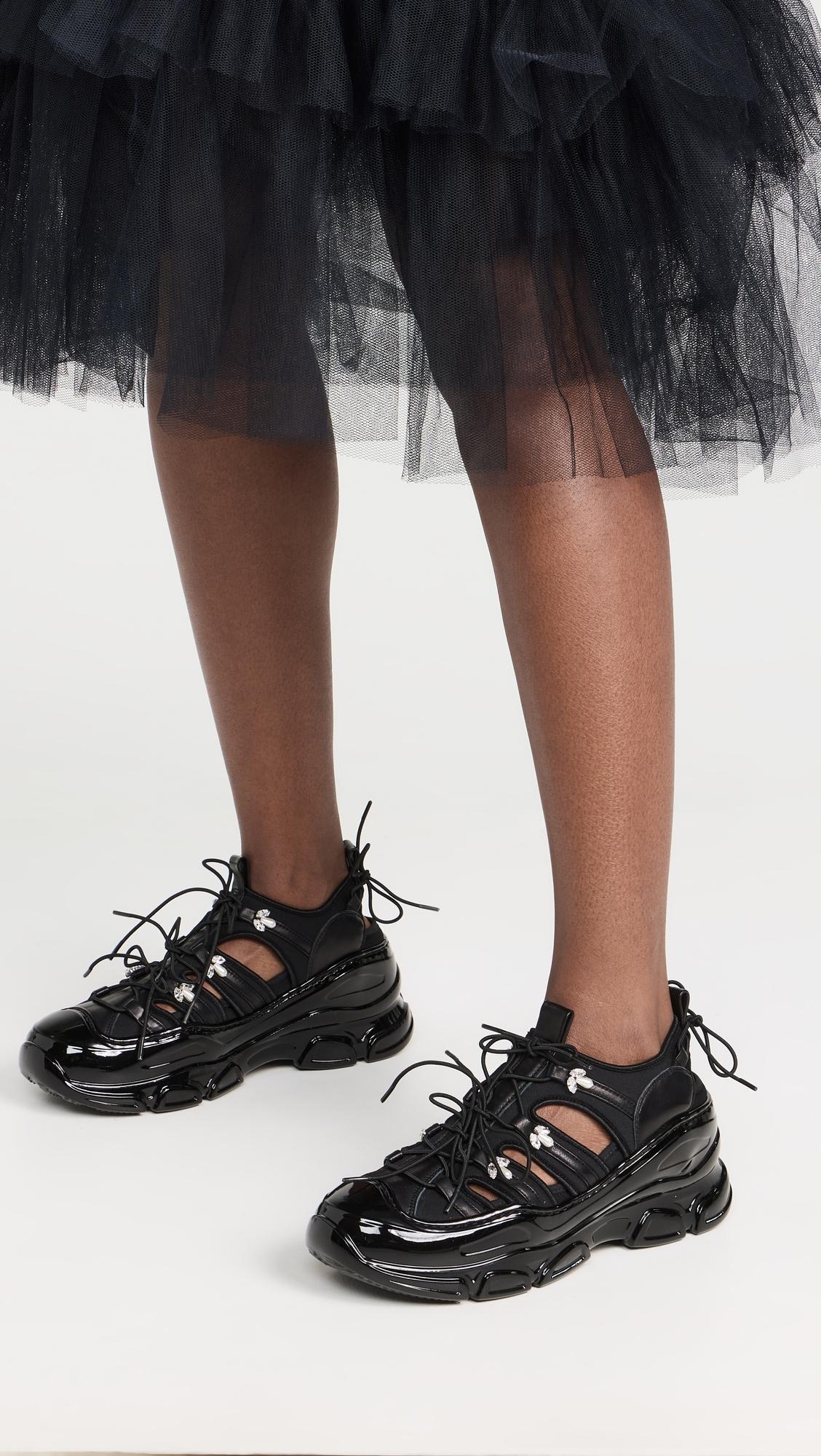 Simone Rocha Beaded Classic Tracker Trainers in Black | Lyst