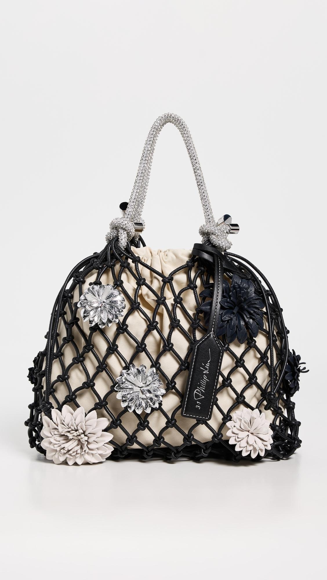 3.1 Phillip Lim Macrame Mini Sac With Flowers in Black | Lyst