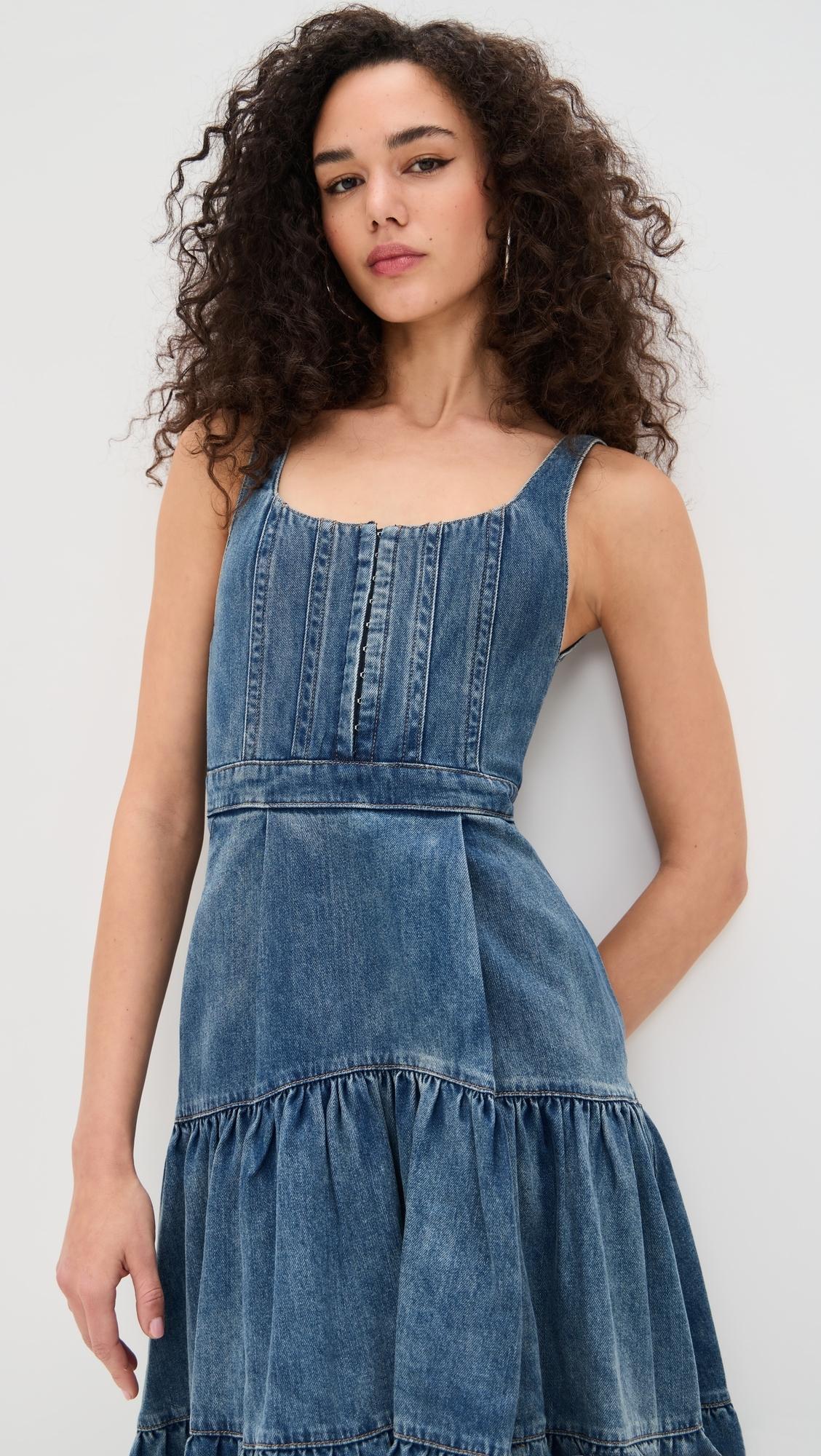 Alice+Olivia■Diana Tiered Denim Dress■ドレス Alice and Olivia Diana Tiered Denim Dress | Bloomingdale's