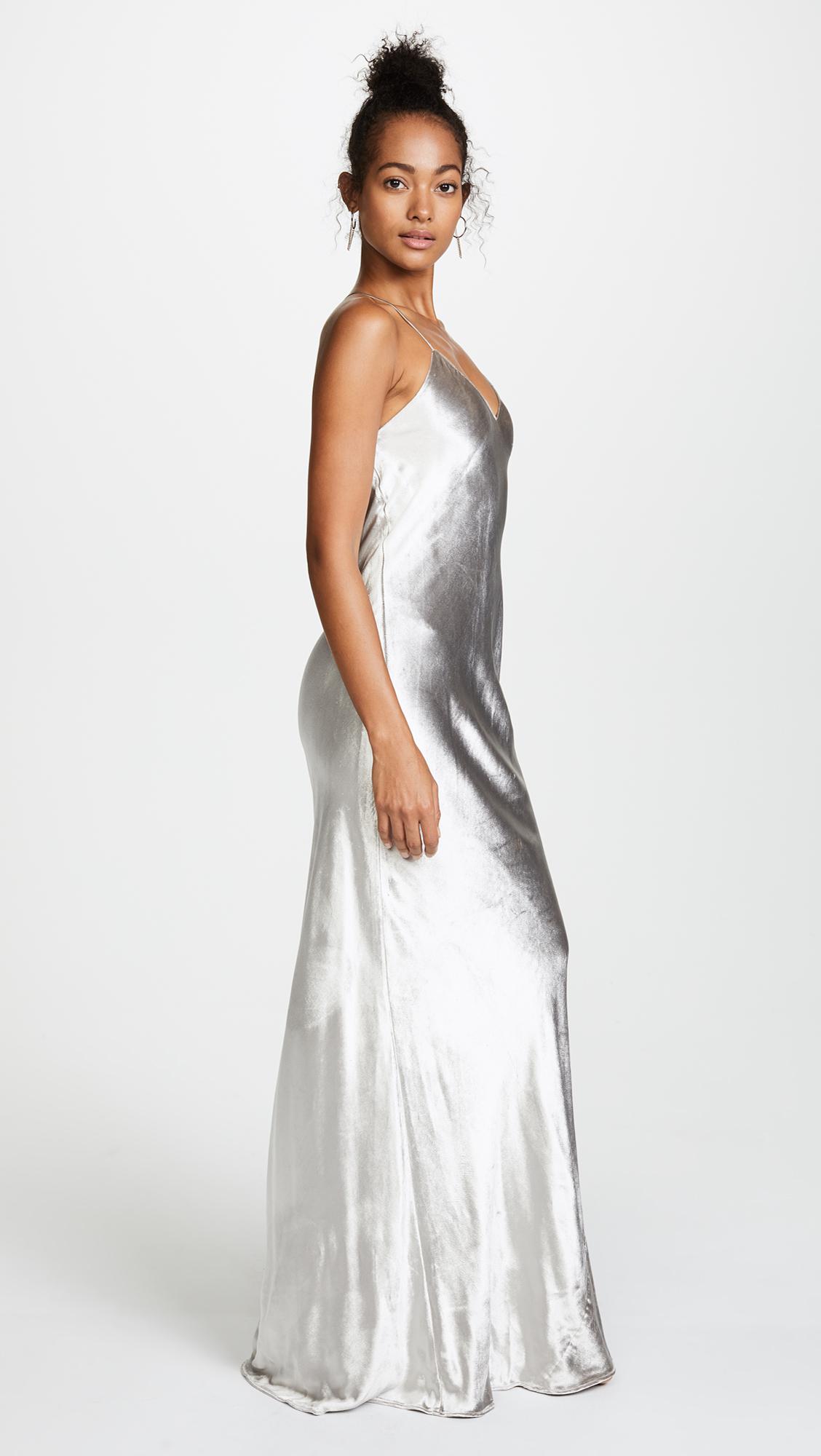 michelle mason silver dress