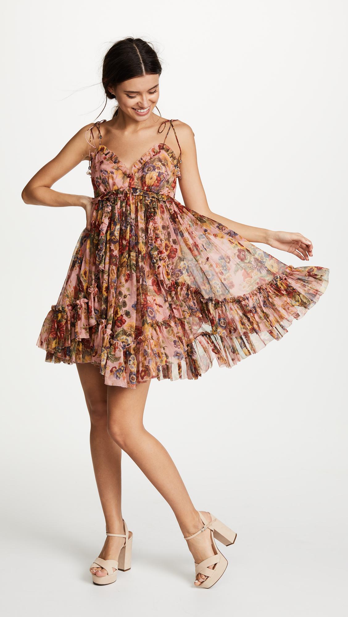 zimmermann lovelorn frill mini dress