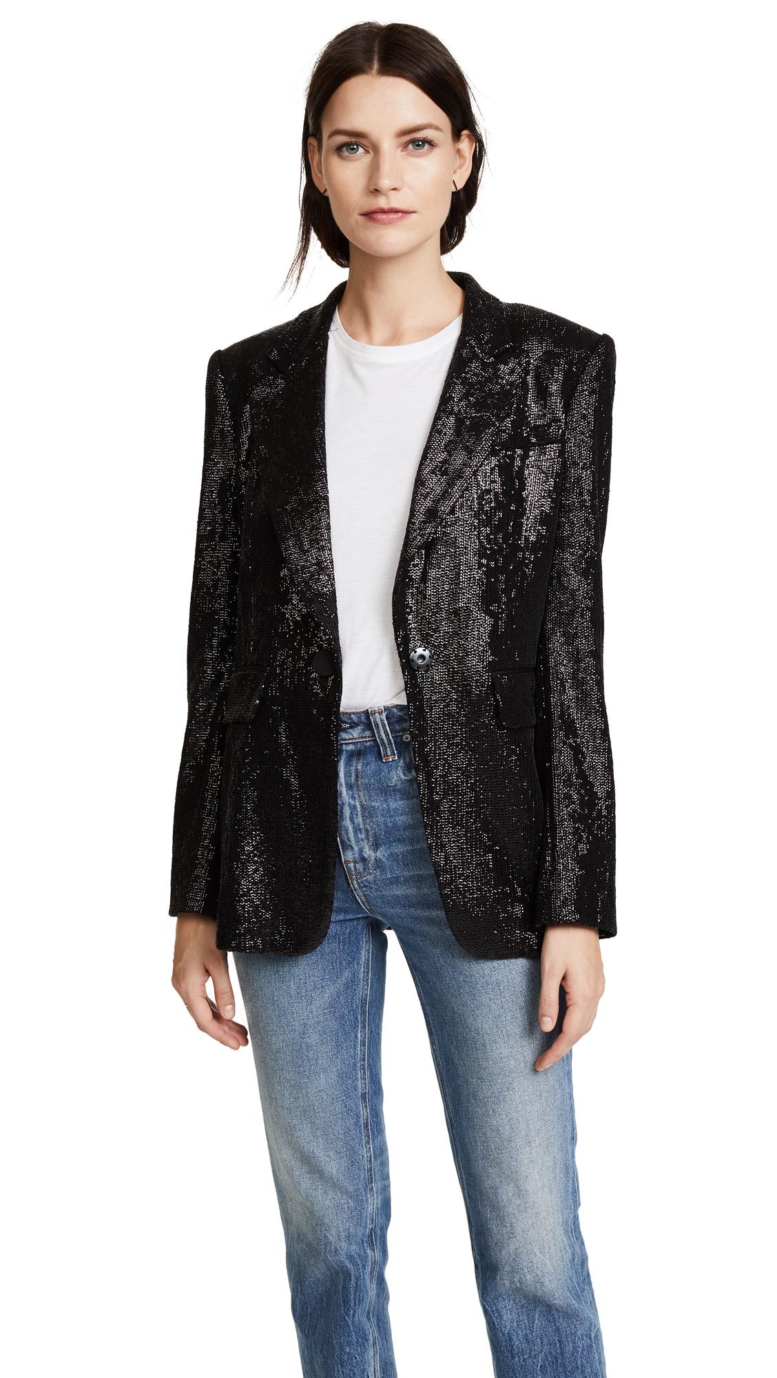 Rachel Zoe Synthetic Rixey Sequin Blazer in Black - Lyst