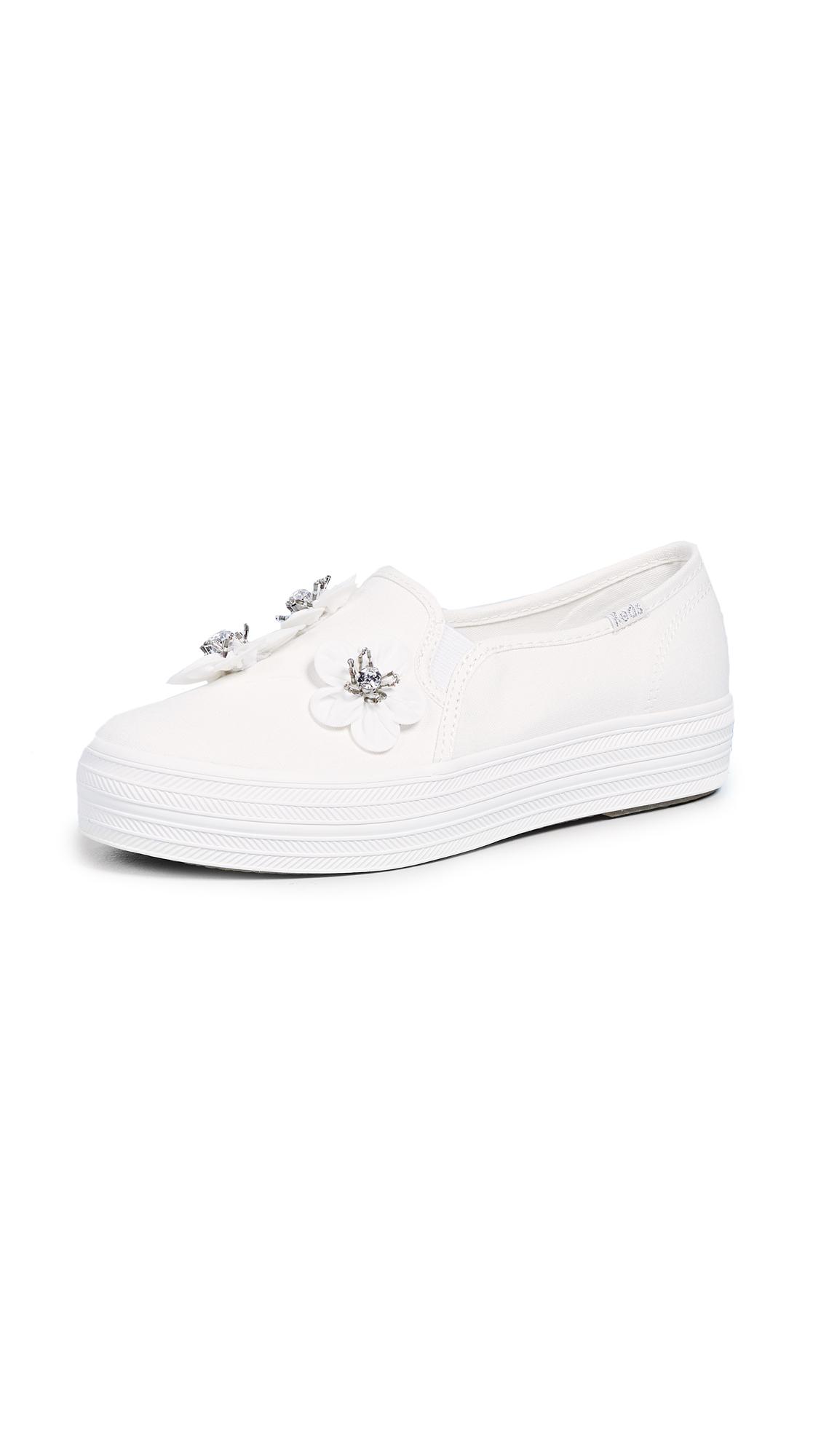 Keds X Kate Spade Triple Decker Flowers Slip On Sneakers in White | Lyst