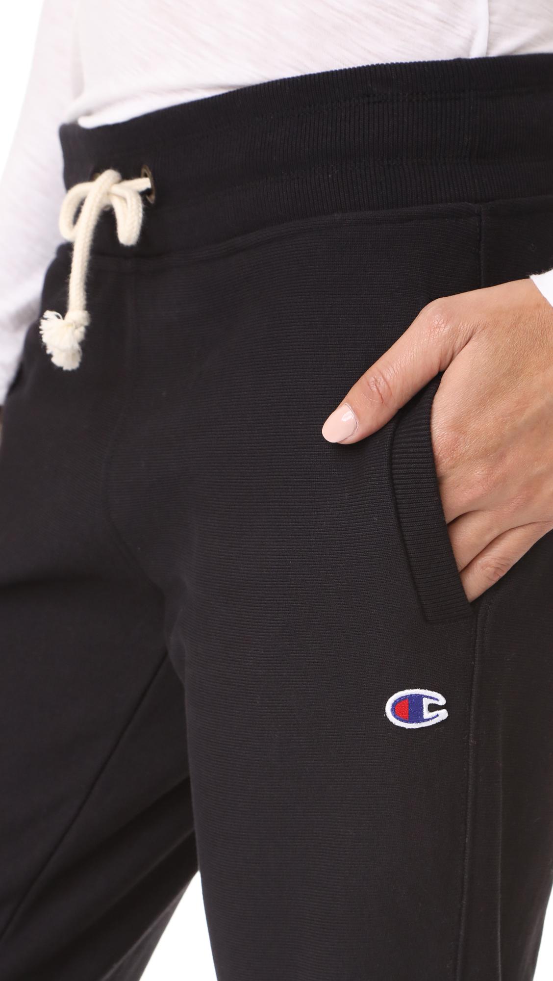 Champion Cotton Sweatpants in Black - Lyst