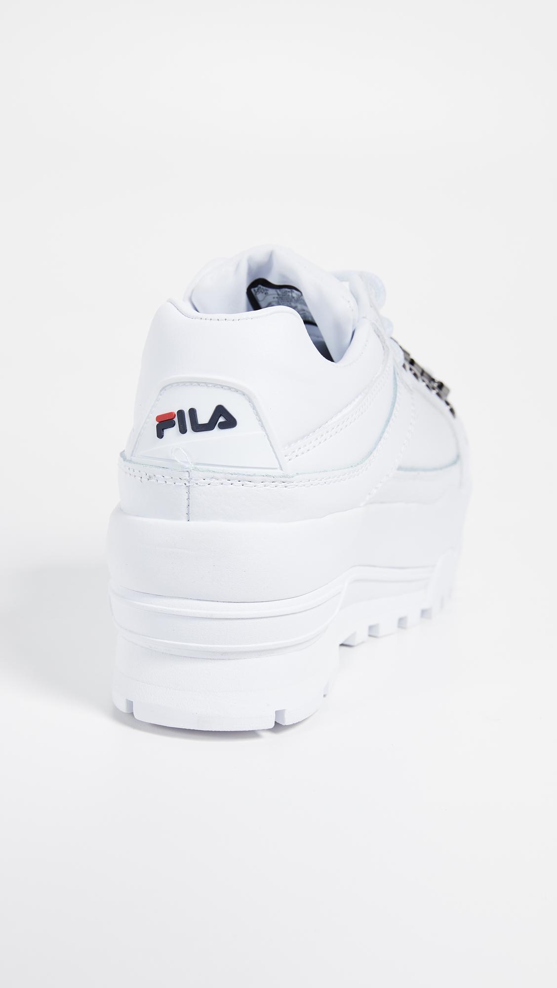Fila Trailblazer Wedge White Womens Platform Shoes | Lyst