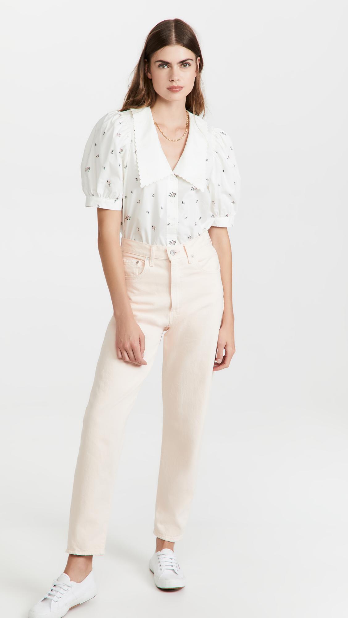 levi's royce short sleeve collar blouse
