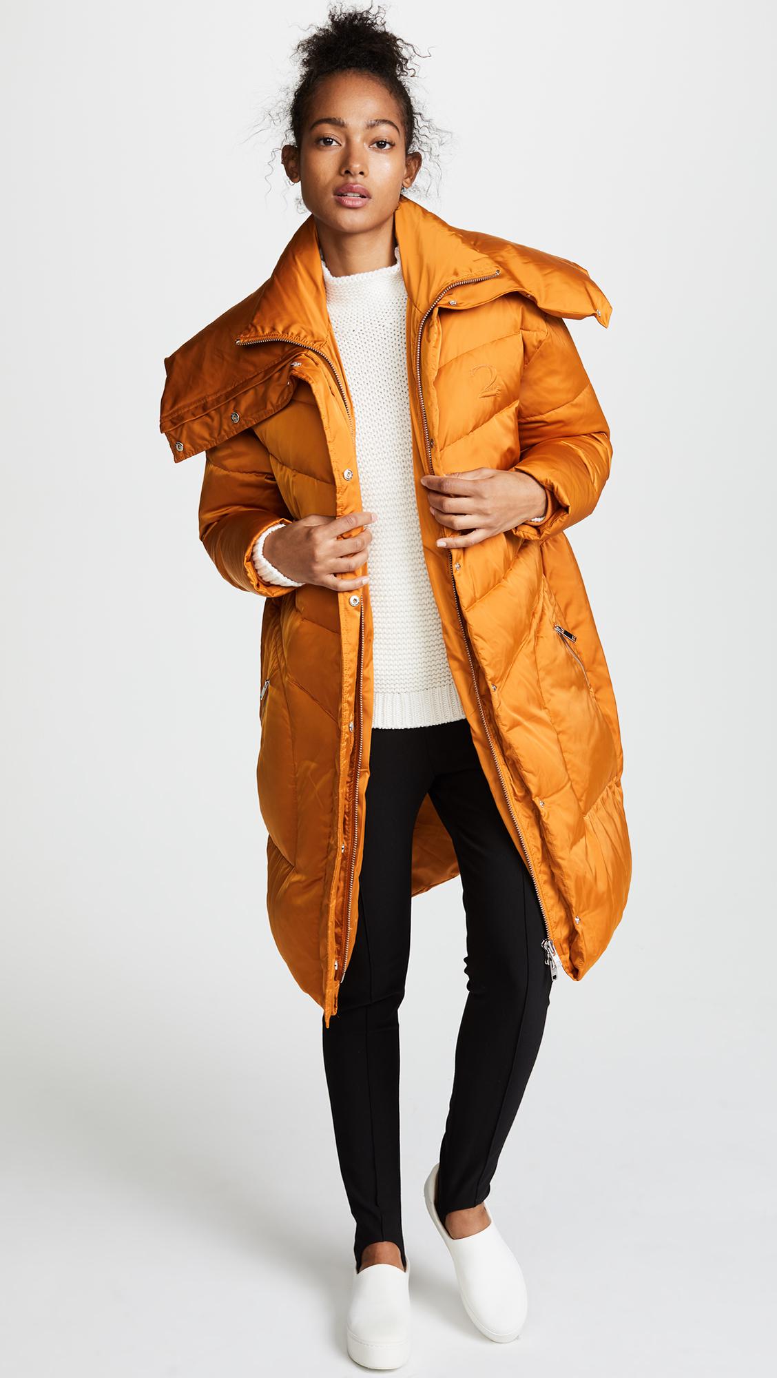 2nd Day Synthetic Gaffa Puffer Coat in Orange - Lyst