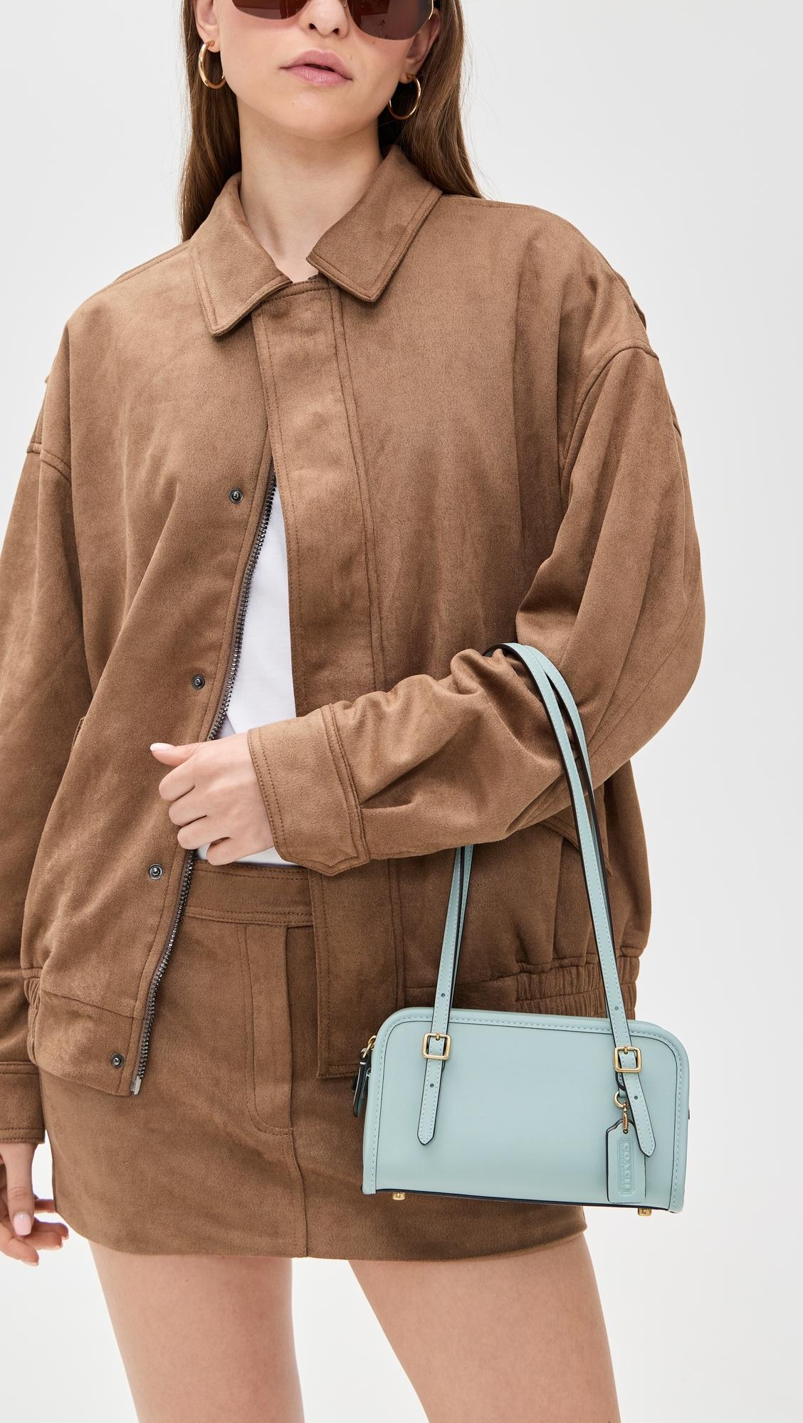 COACH Glovetanned Leather Swing Zip Bag 20 in Blue | Lyst