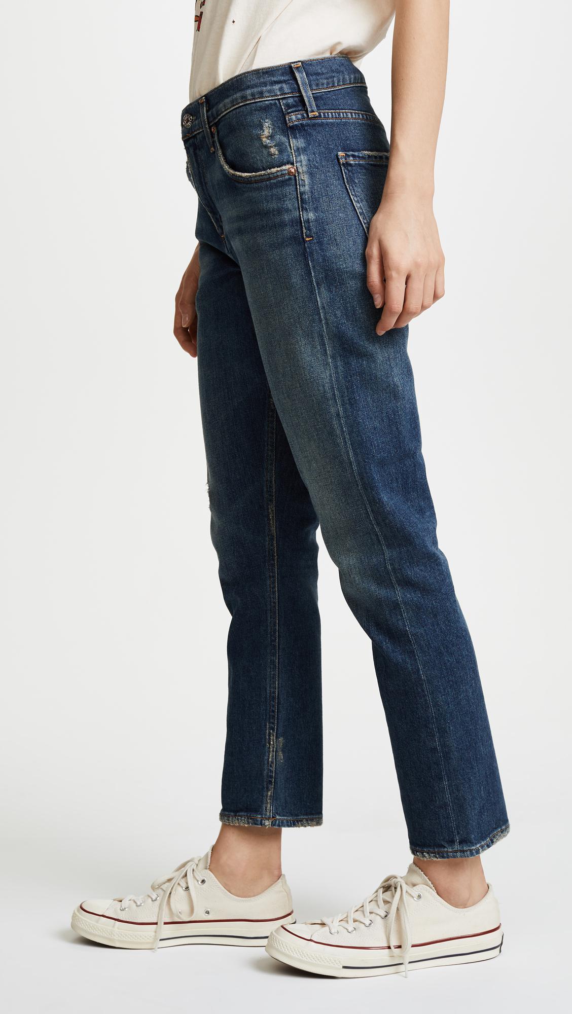 Isabel Mid Rise Slim Straight Jeans 