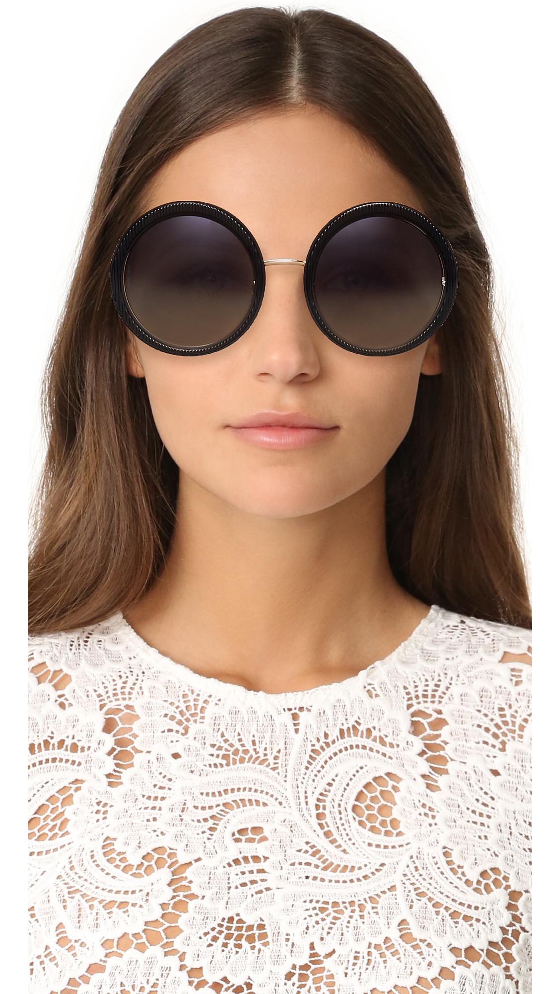 Dolce & Gabbana Grosgrain Round Sunglasses | Lyst