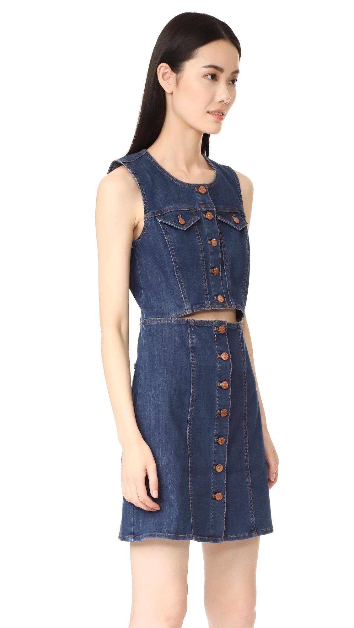 Madewell denim button front clearance dress