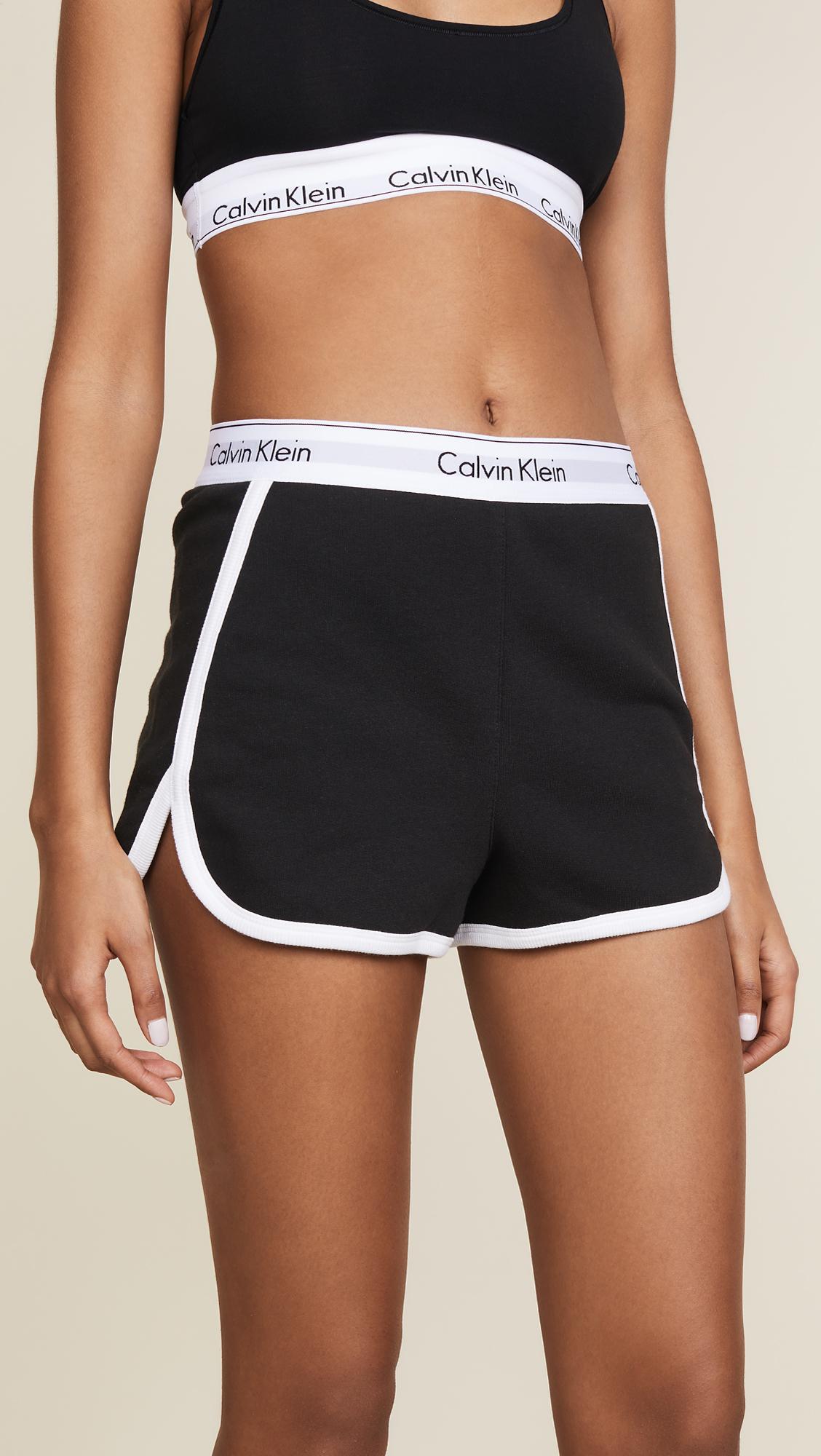 Calvin Klein Cotton Shorts in Modern Black Sleep | Lyst