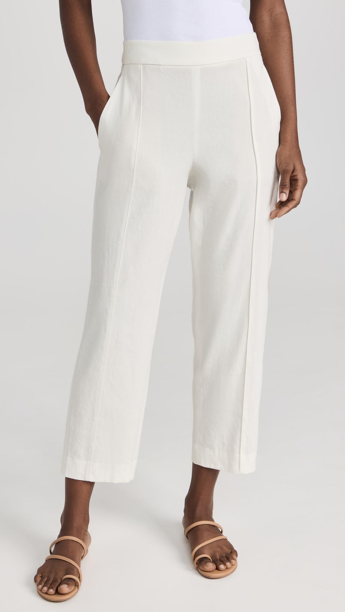 Vince Mid Rise Tapered Pull On Pants in White | Lyst