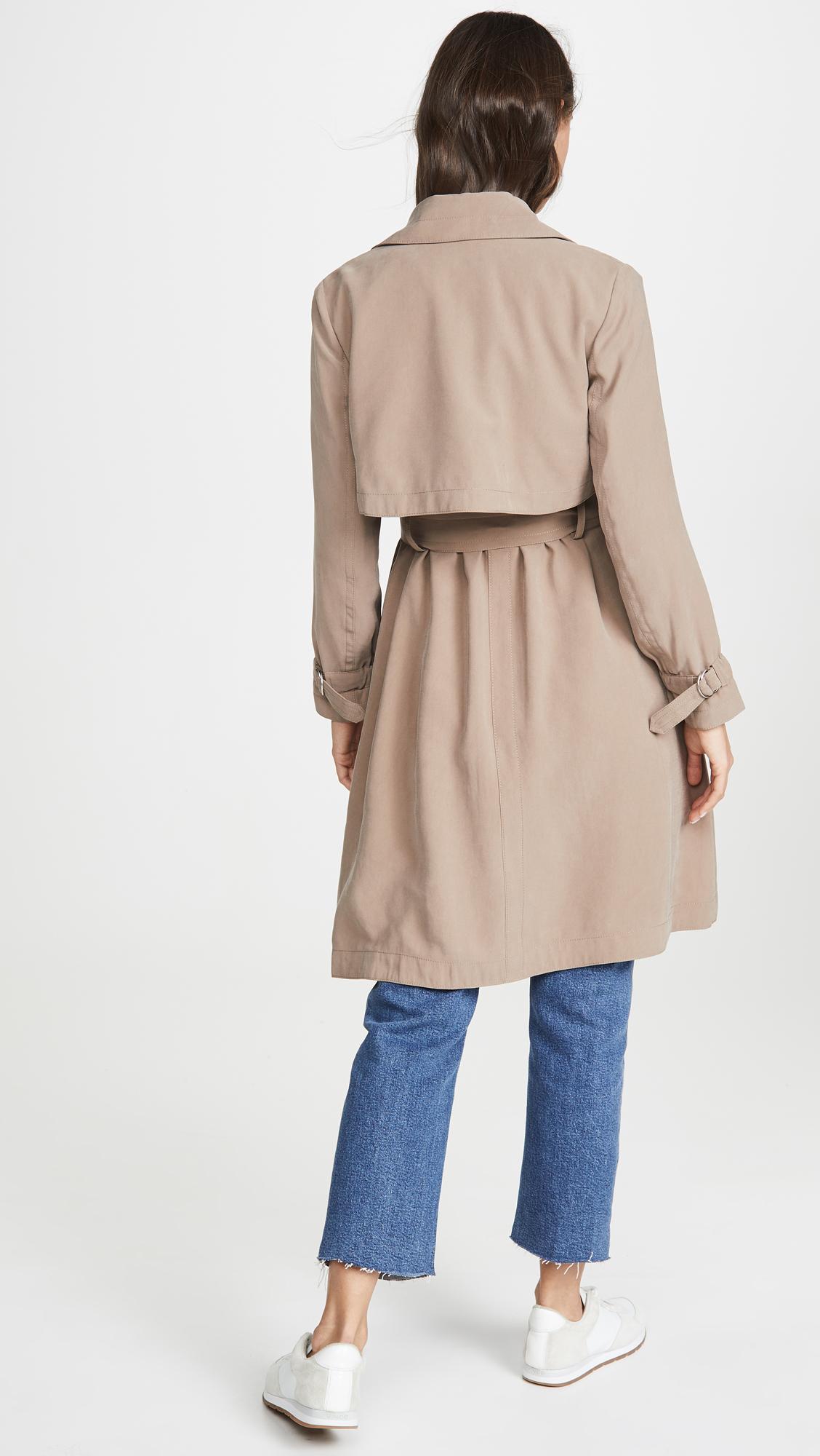 Club Monaco Synthetic Elima Trench Coat in Tan (Natural) - Lyst