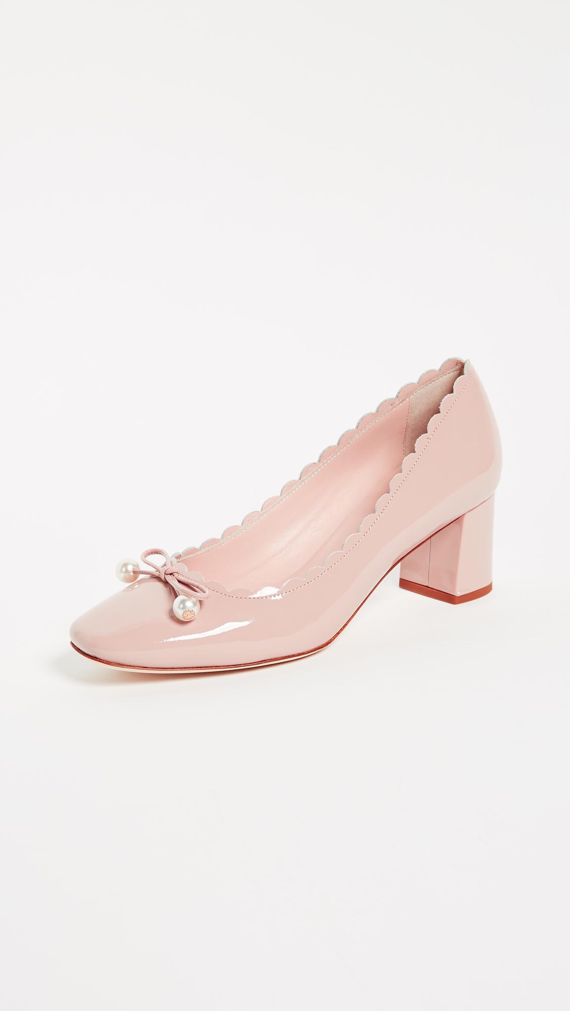 pink block heel shoes