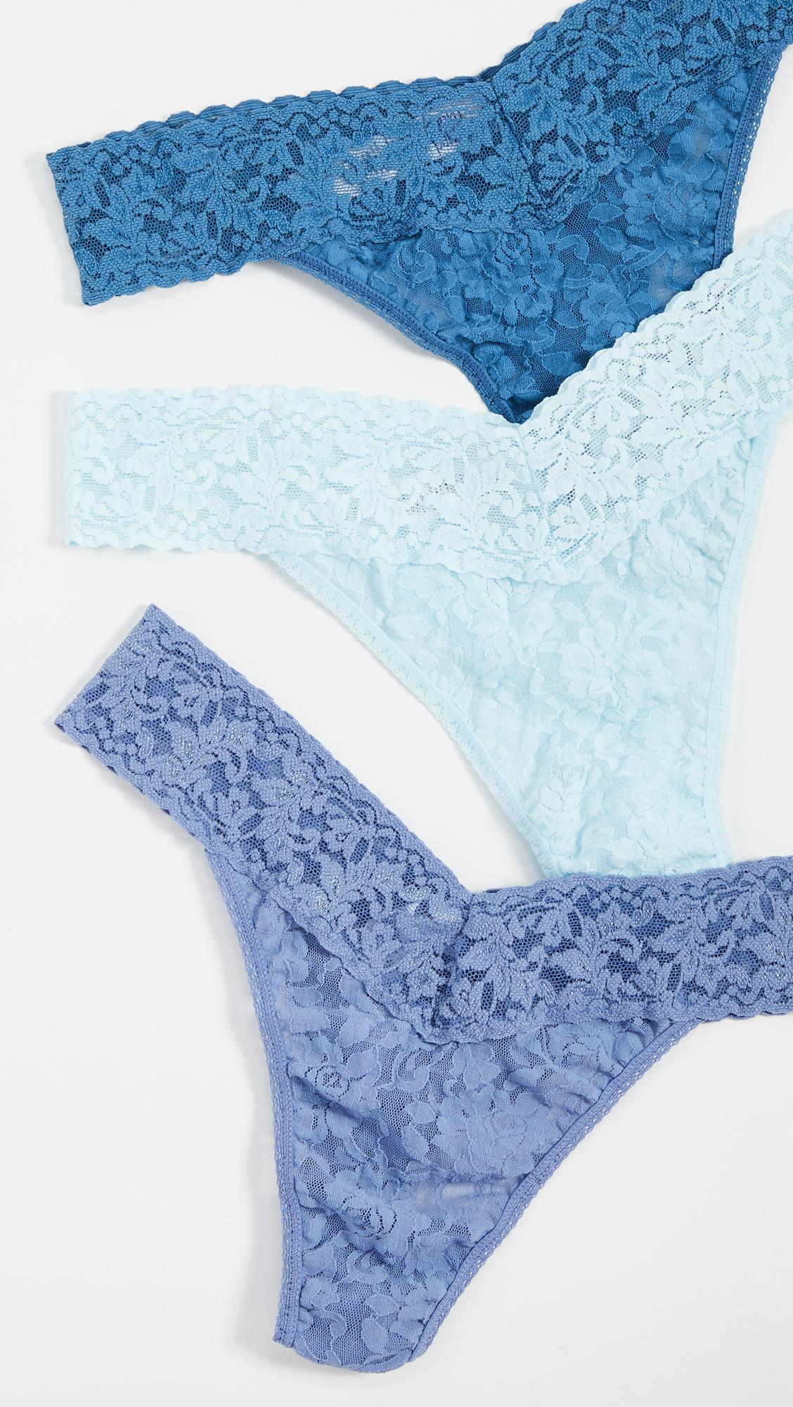 Hanky Panky Signature Lace Original Rise Thong 3 Pack in Blue Lyst