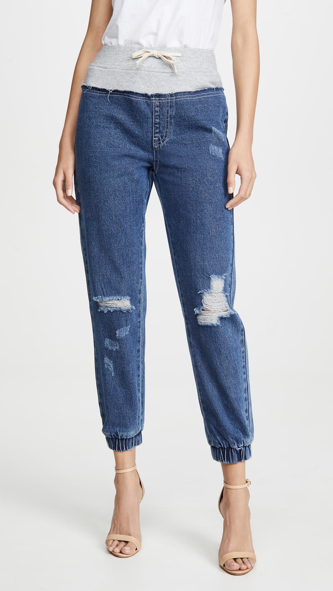 Kendall + Kylie French Terry Yoke Jeans in Blue - Lyst