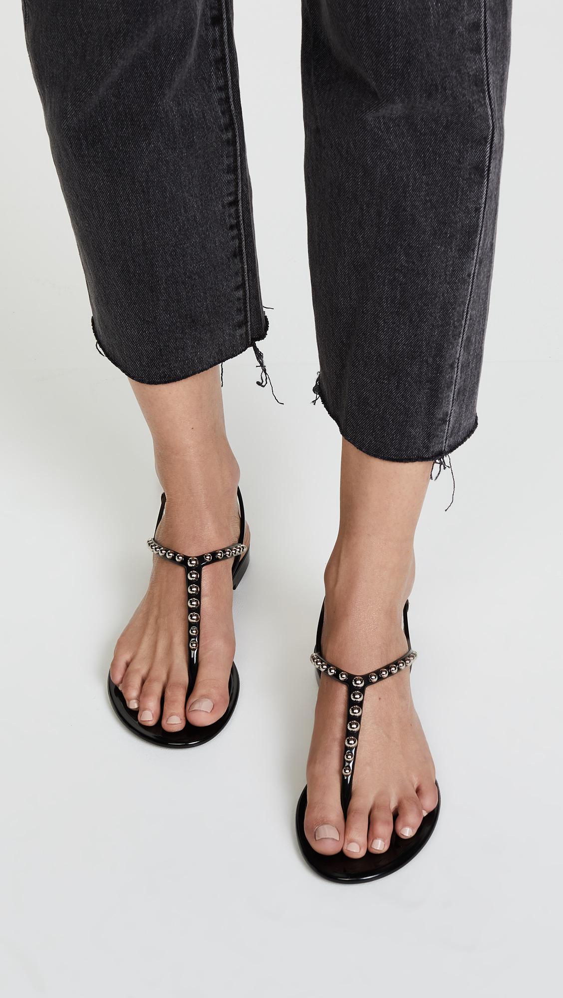 Sergio Rossi Rubber Khata Beaded Jelly Sandals in Black - Lyst