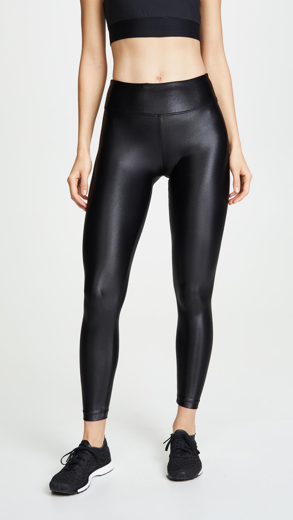 Koral Synthetic Shiny Metallic Active Legging in Black (Blue) - Save 38