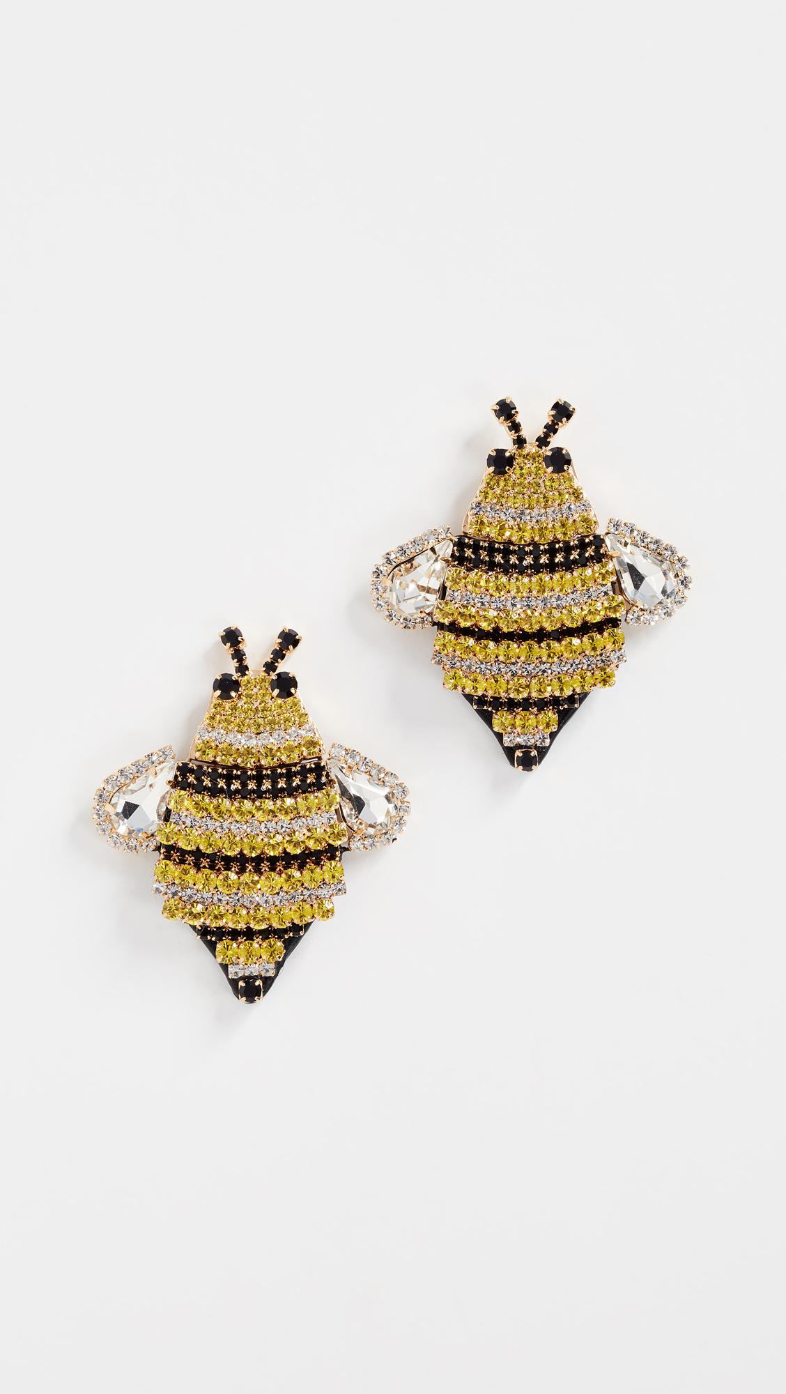 Kate Spade Leather Picnic Perfect Bee Statement Studs in Metallic Lyst