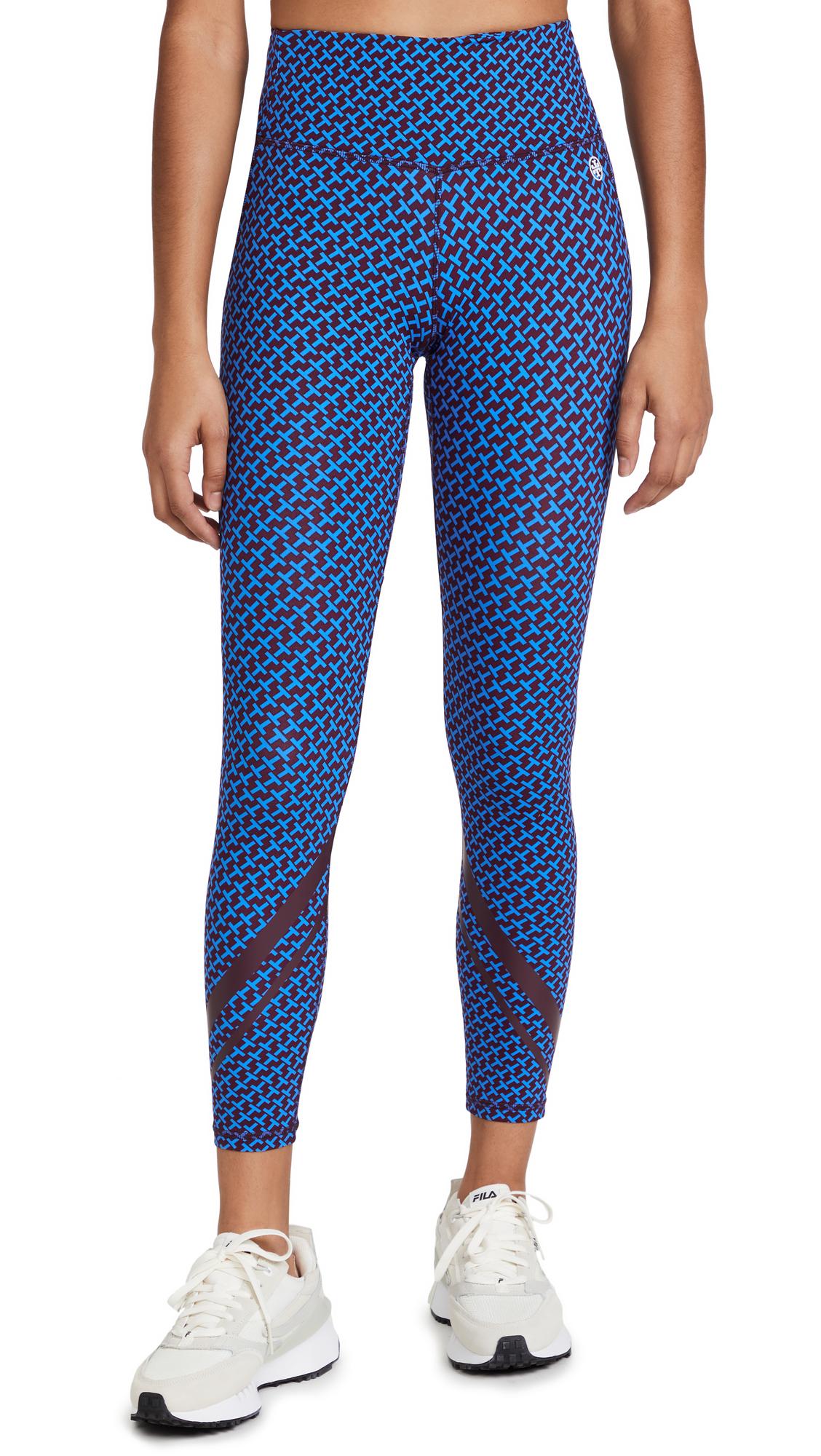 Tory Sport Synthetic Printed High Rise Weightless Leggings in Blue 