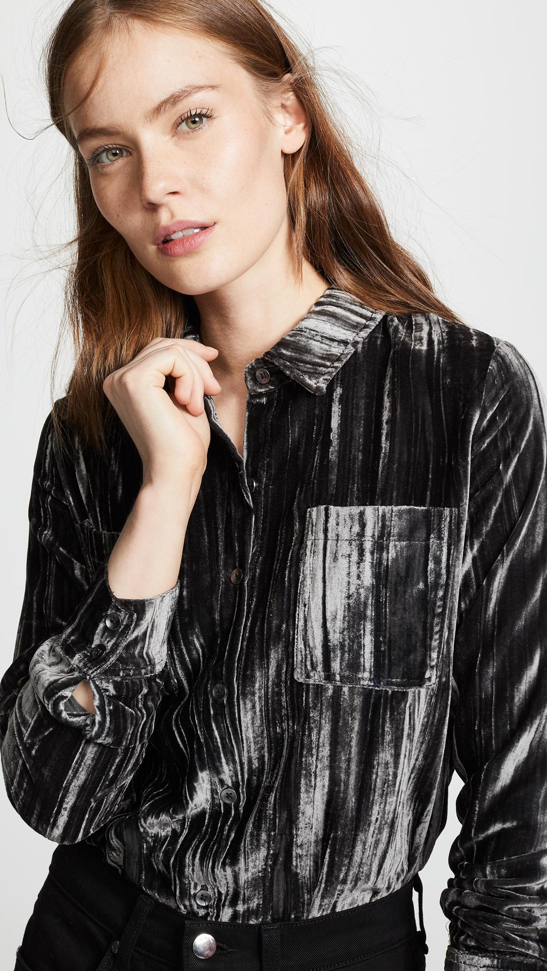 splendid moonstone velvet shirt