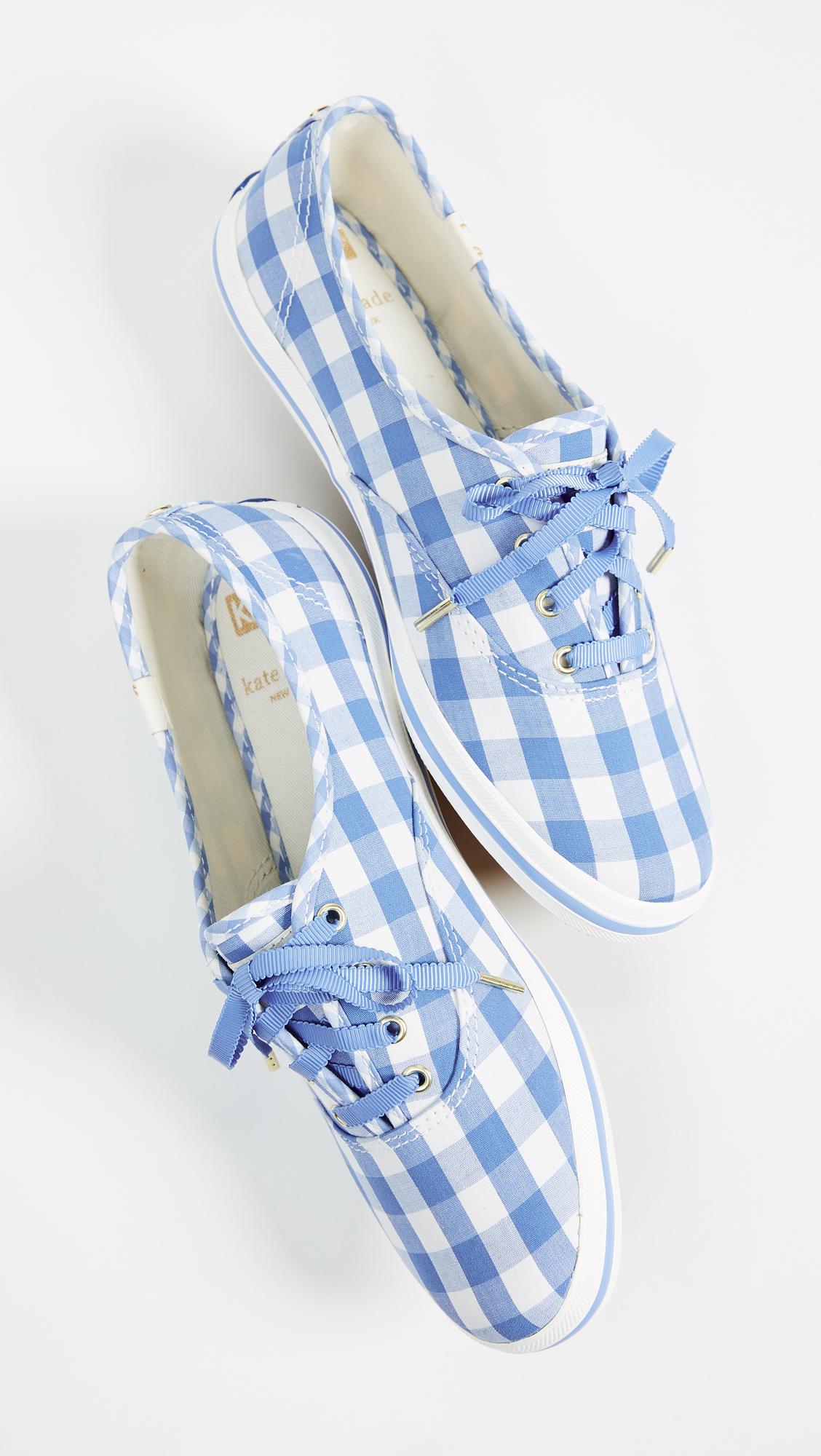 Keds X Kate Spade New York Gingham Sneakers in Blue | Lyst