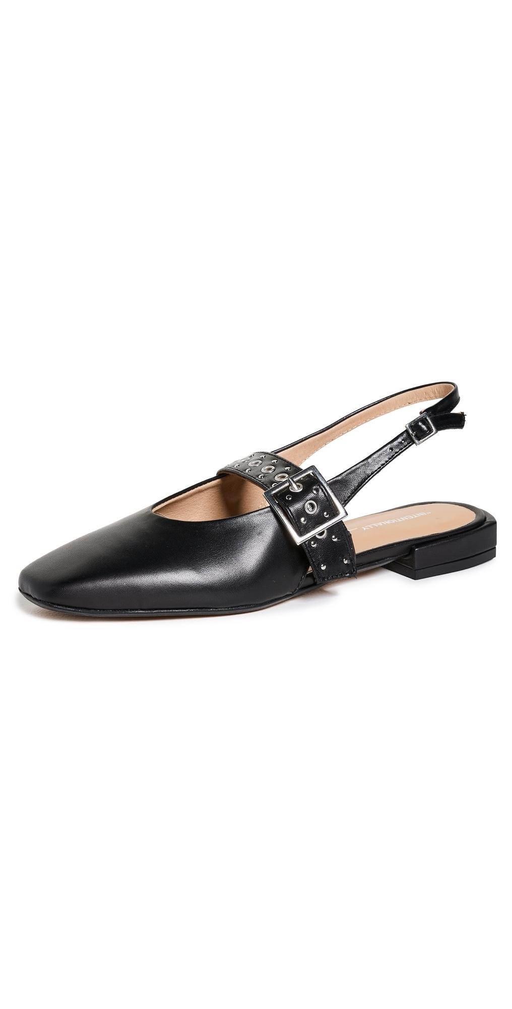 INTENTIONALLY Pearl Flats in Black Lyst Canada