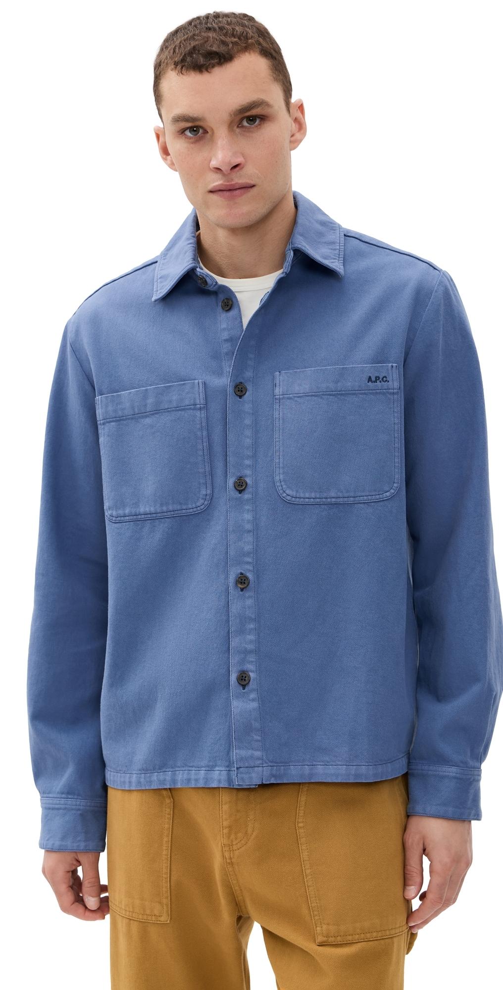 Shirt Jacket Apc Andre Jacket Leon Surchemise Jacket In Blue For
