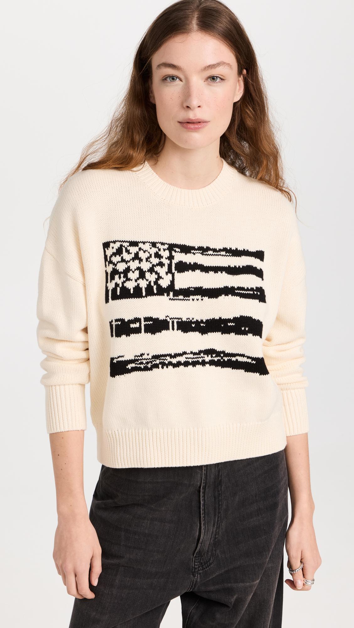 Kerri Rosenthal Boyfriend Sweater Flag Icon in Black Lyst