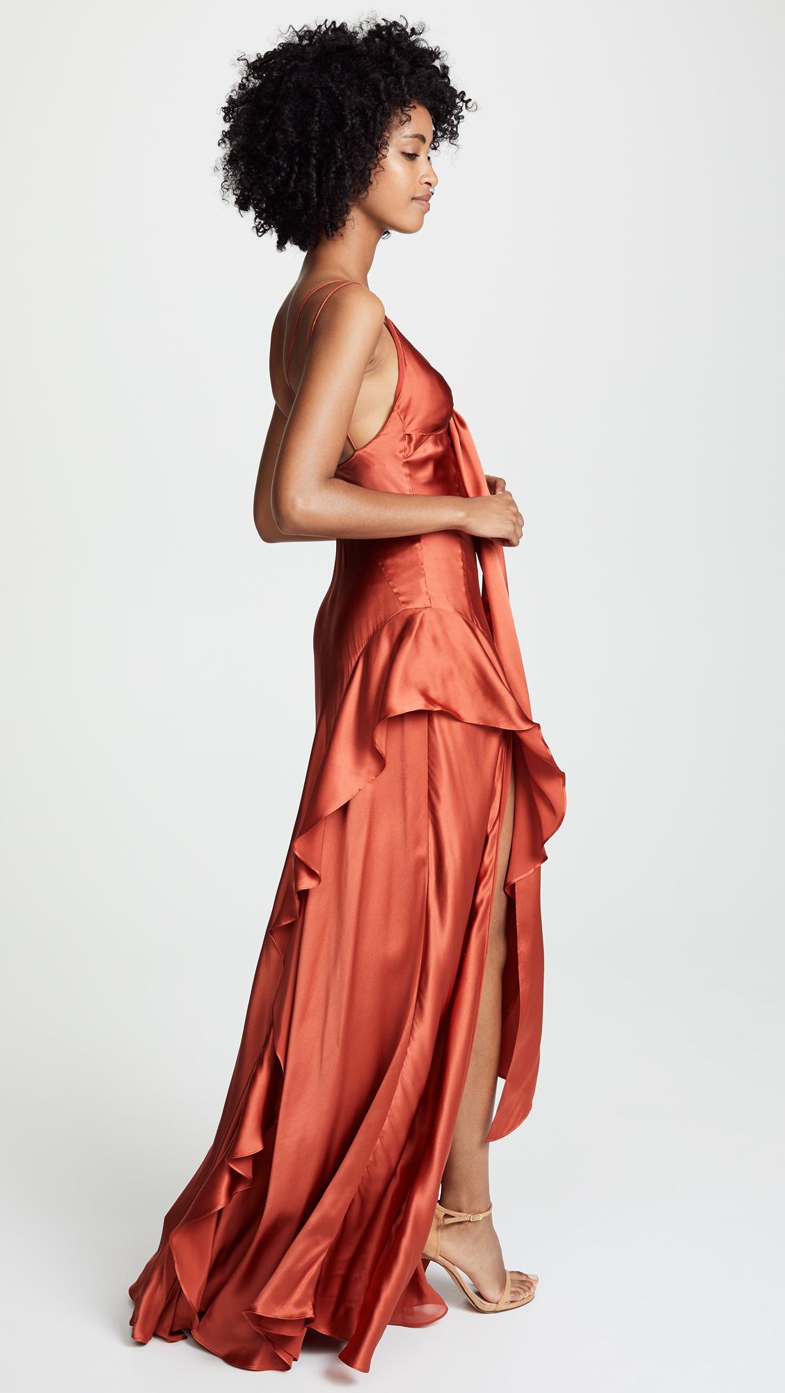 nicholas rust tie silk maxi