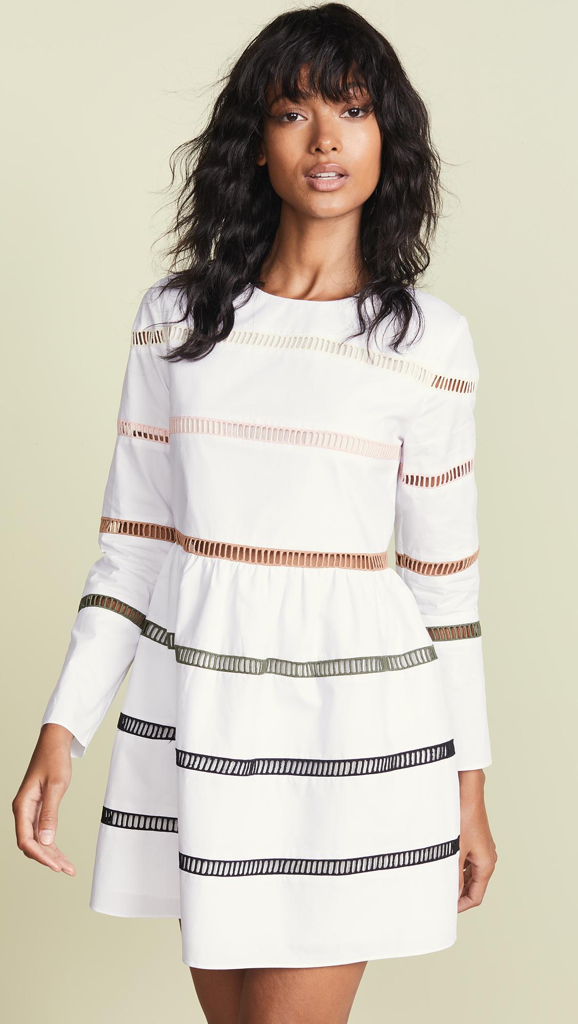 English Factory A-line Striped Dress in White | Lyst
