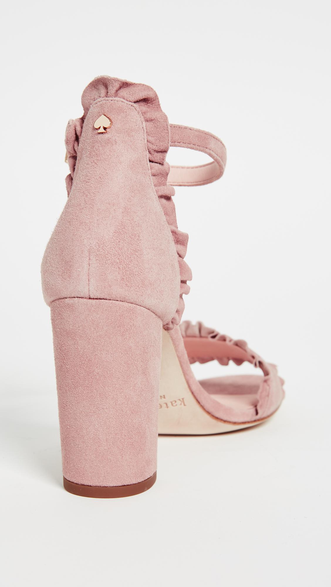 Kate Spade Leather Odelle Block Heel Sandals in Dusty Blush (Pink) - Lyst