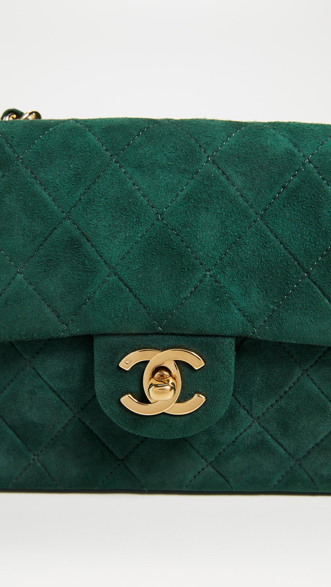 emerald green chanel classic flap bag