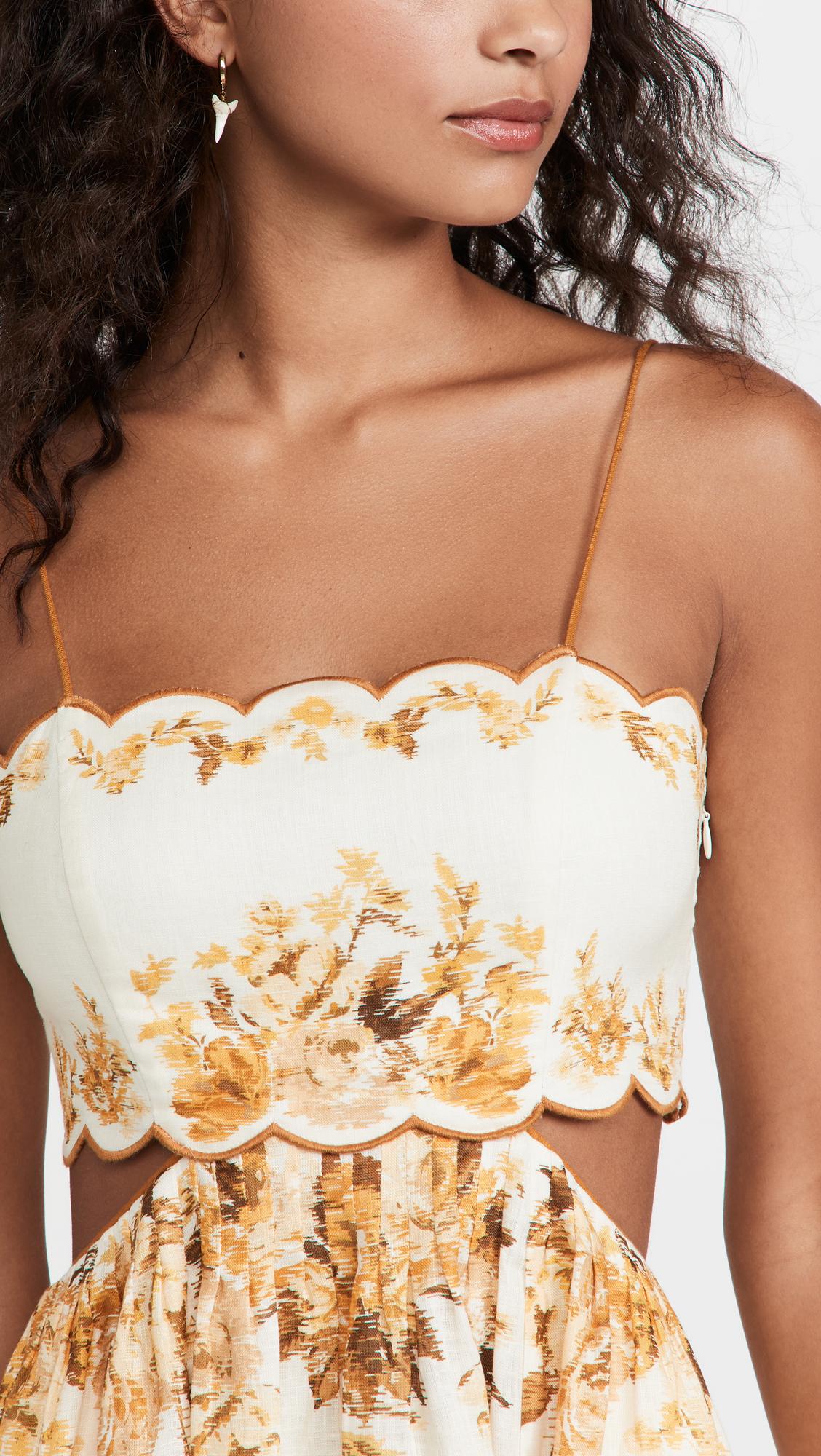 Zimmermann Aliane Scallop Midi Dress | Lyst