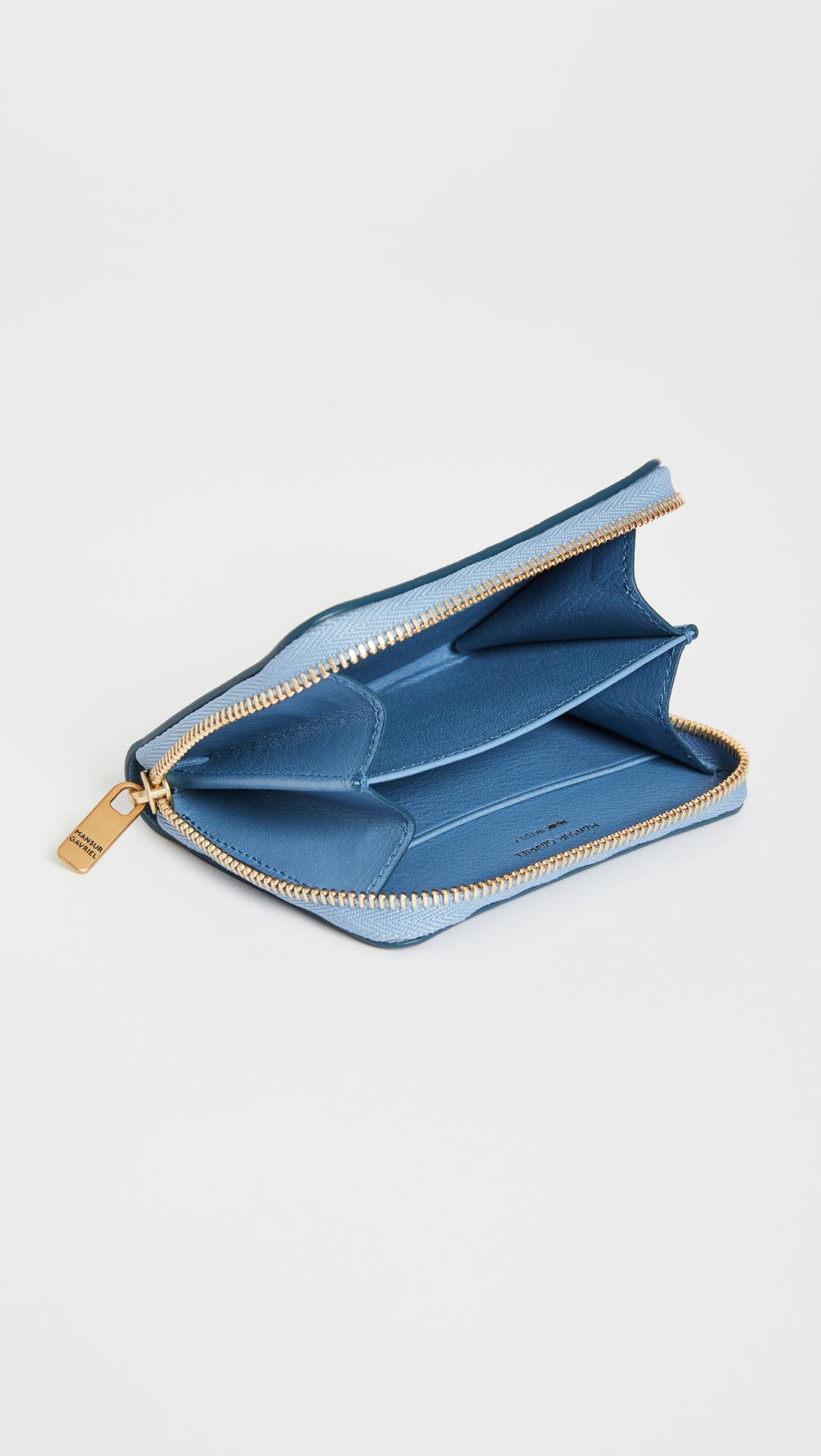 Mansur Gavriel Compact Zip Wallet in Blue