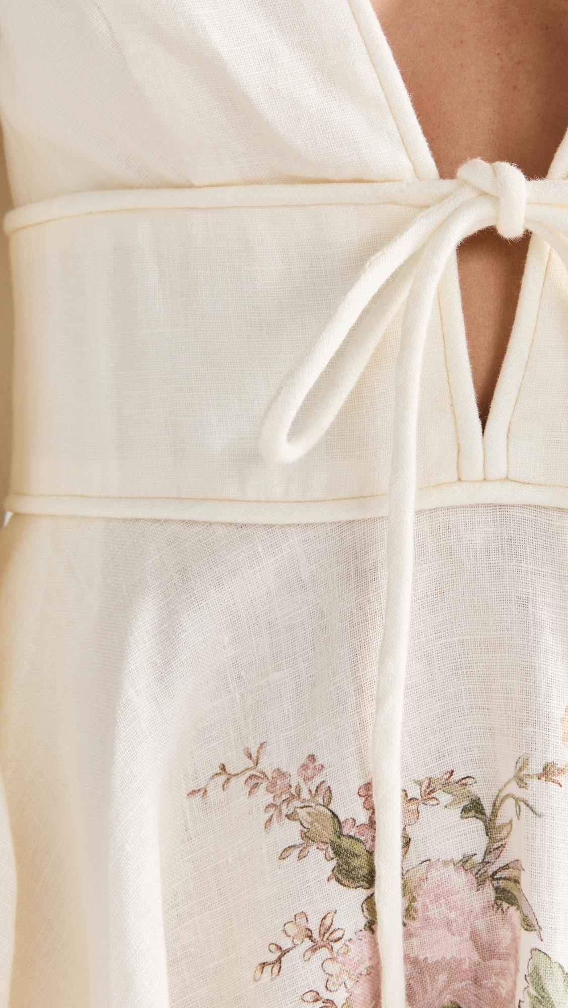 Zimmermann Waverly Plunge Mini Dress in Natural | Lyst Canada