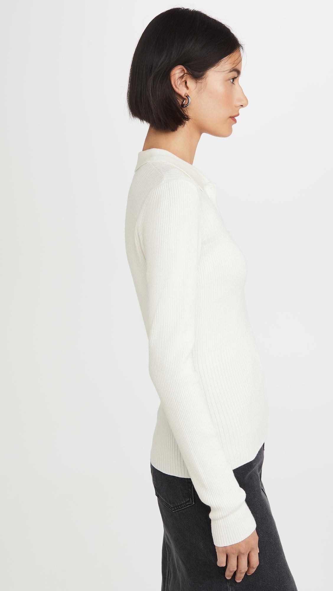 theory ribbed polo sweater