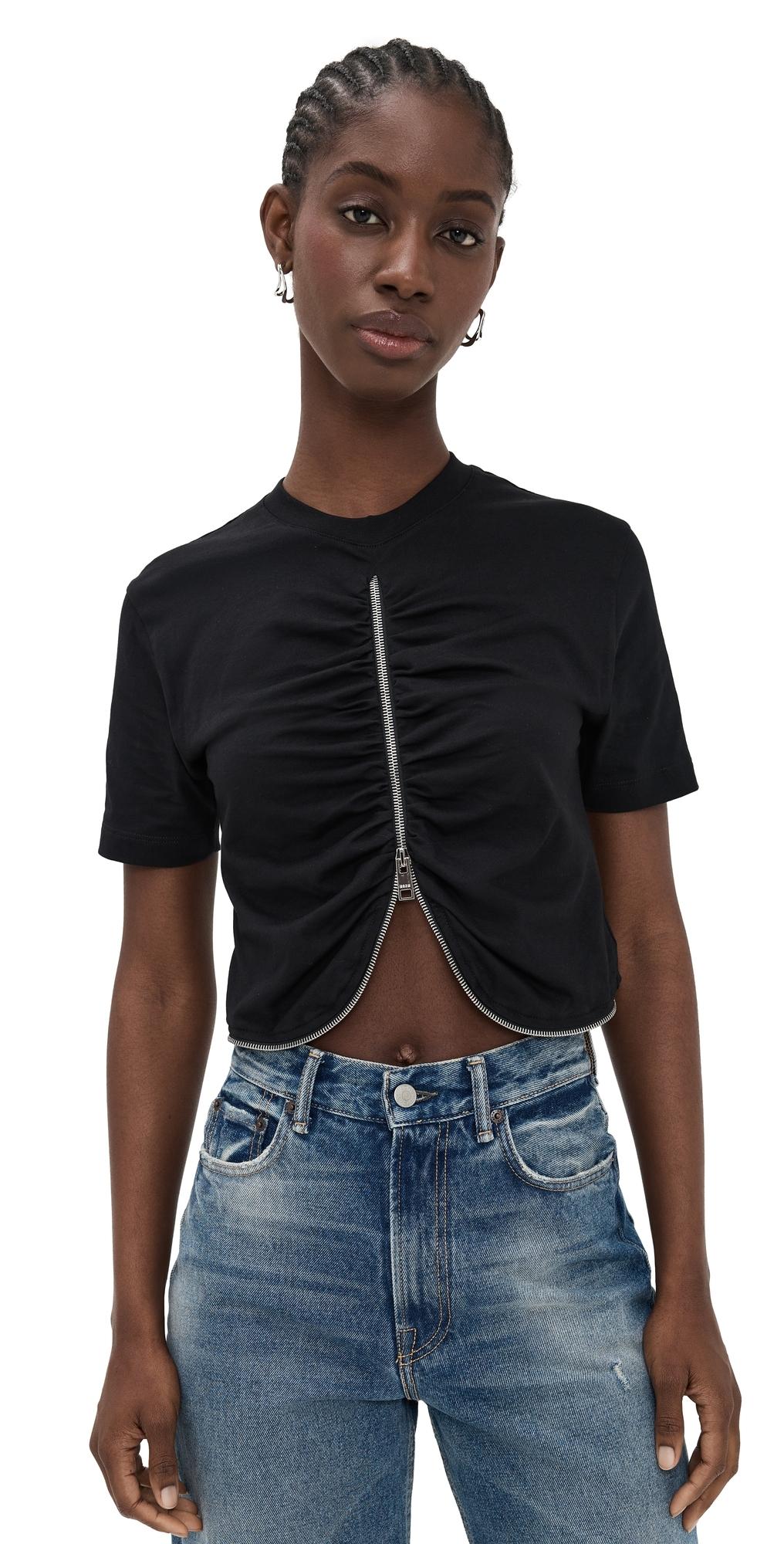 MSGM Zipper Tee in Black | Lyst MSGM Zipper Tee in Black | Lyst